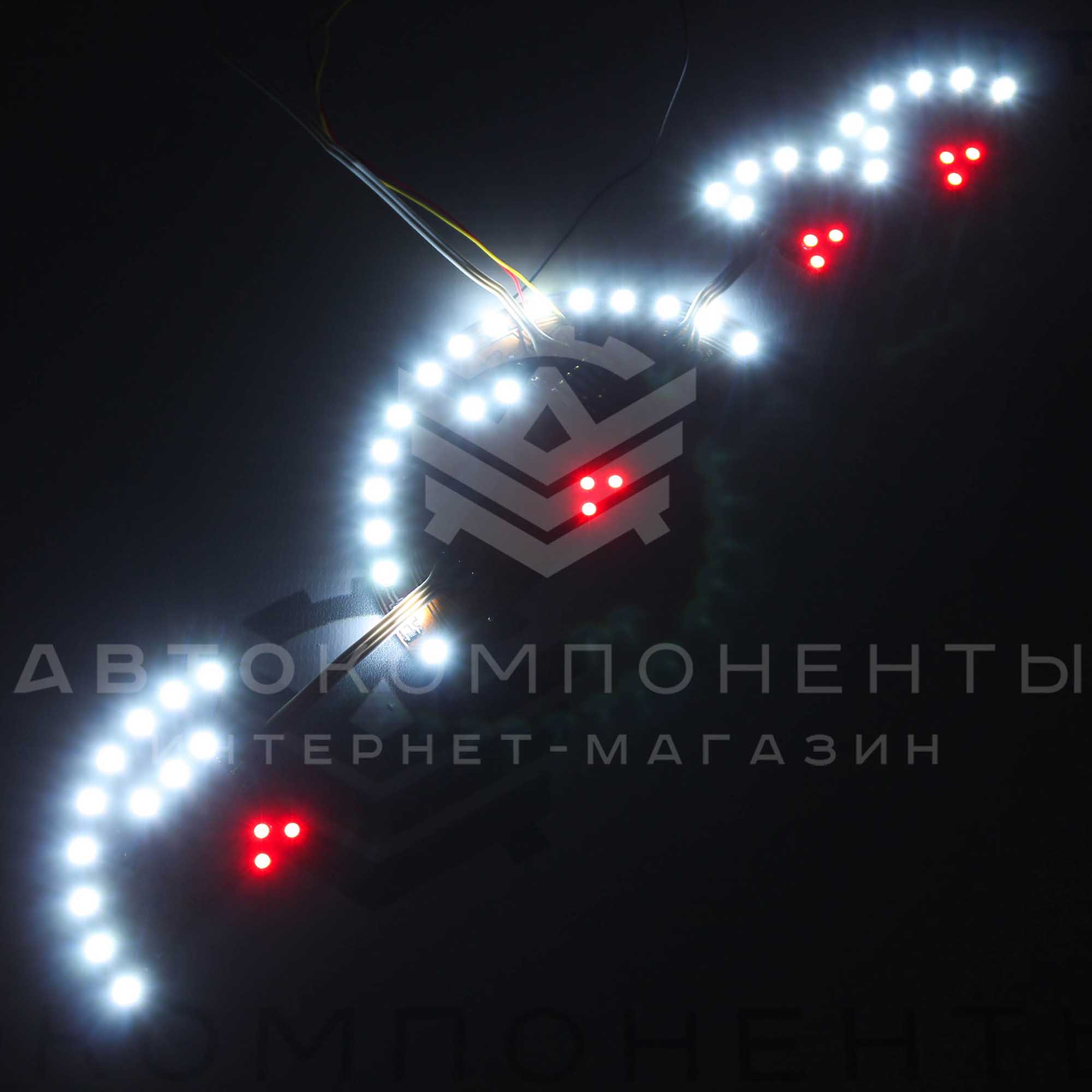 Светодиодная пересвеченная (красно-белая) плата VDO ВАЗ 2110 Евро, Приора, Калина (плавный розжиг)