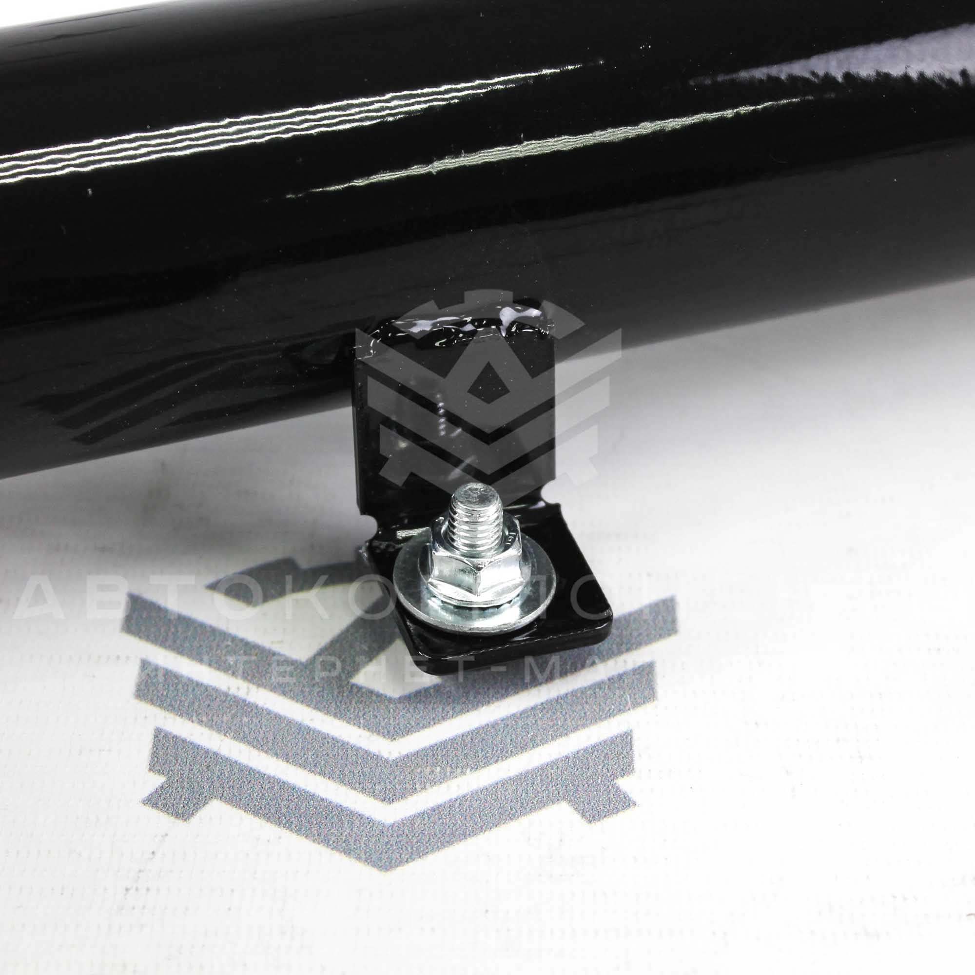 Защита переда (дуга) Лада Нива 4х4 (черный глянец)