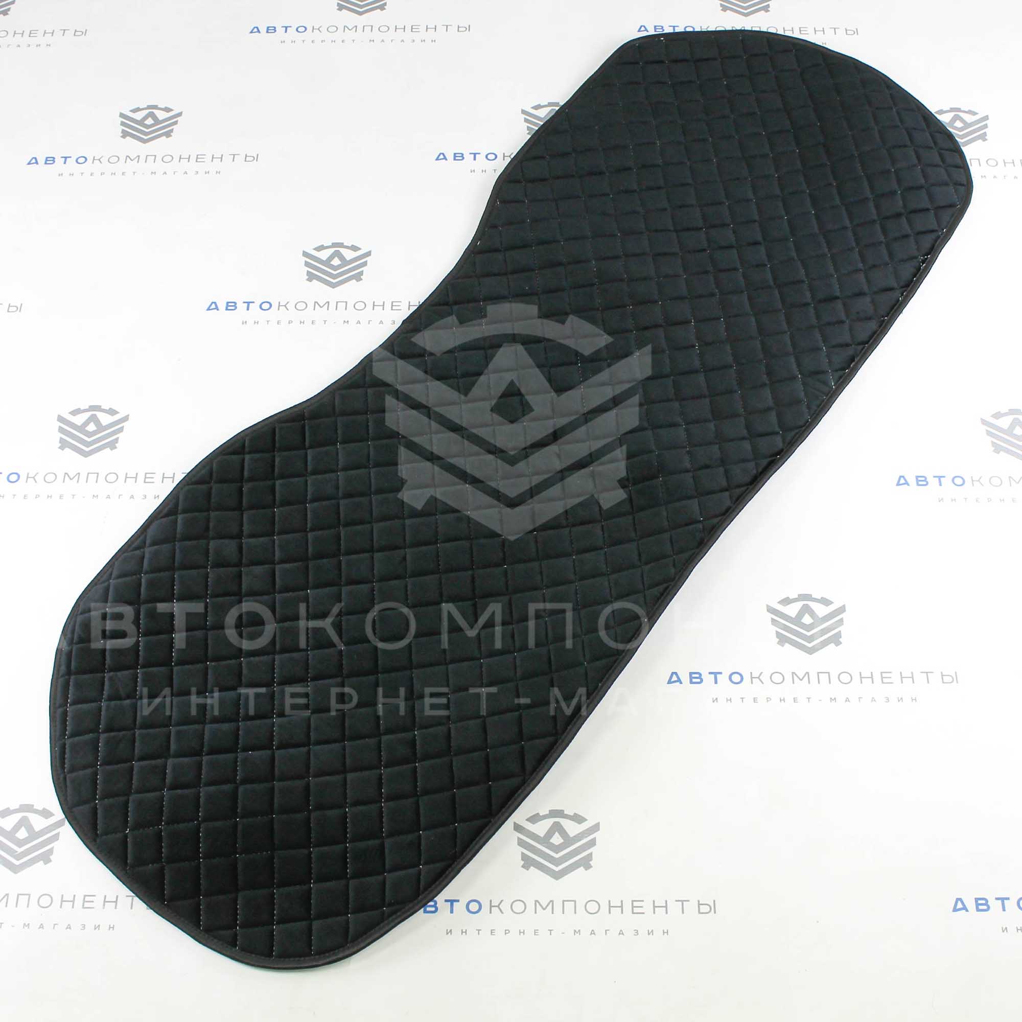 Универсальные накидки из велюра на задние сиденья Ромб (белая нить)