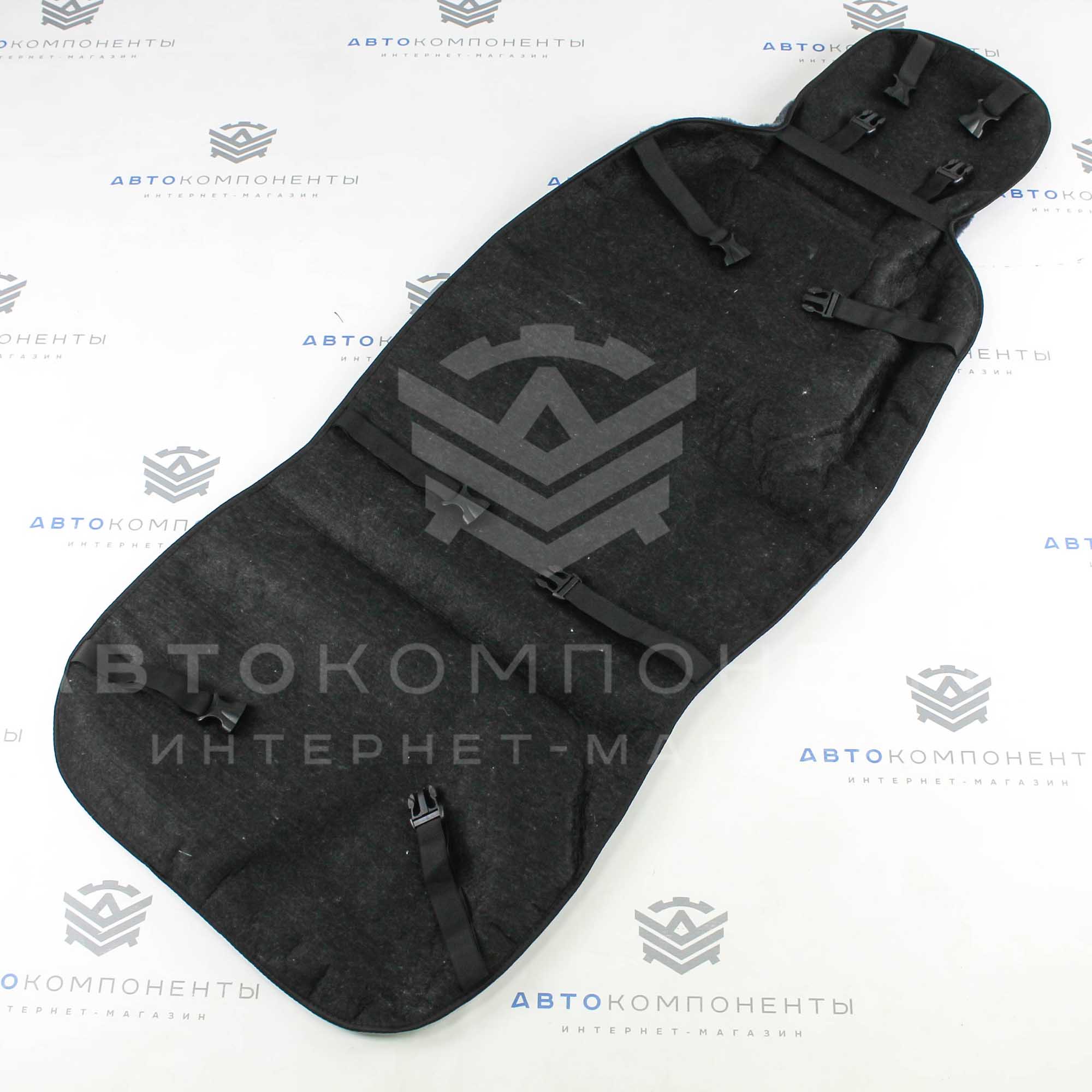 Универсальные накидки из искусственного меха на передние сиденья (серые)