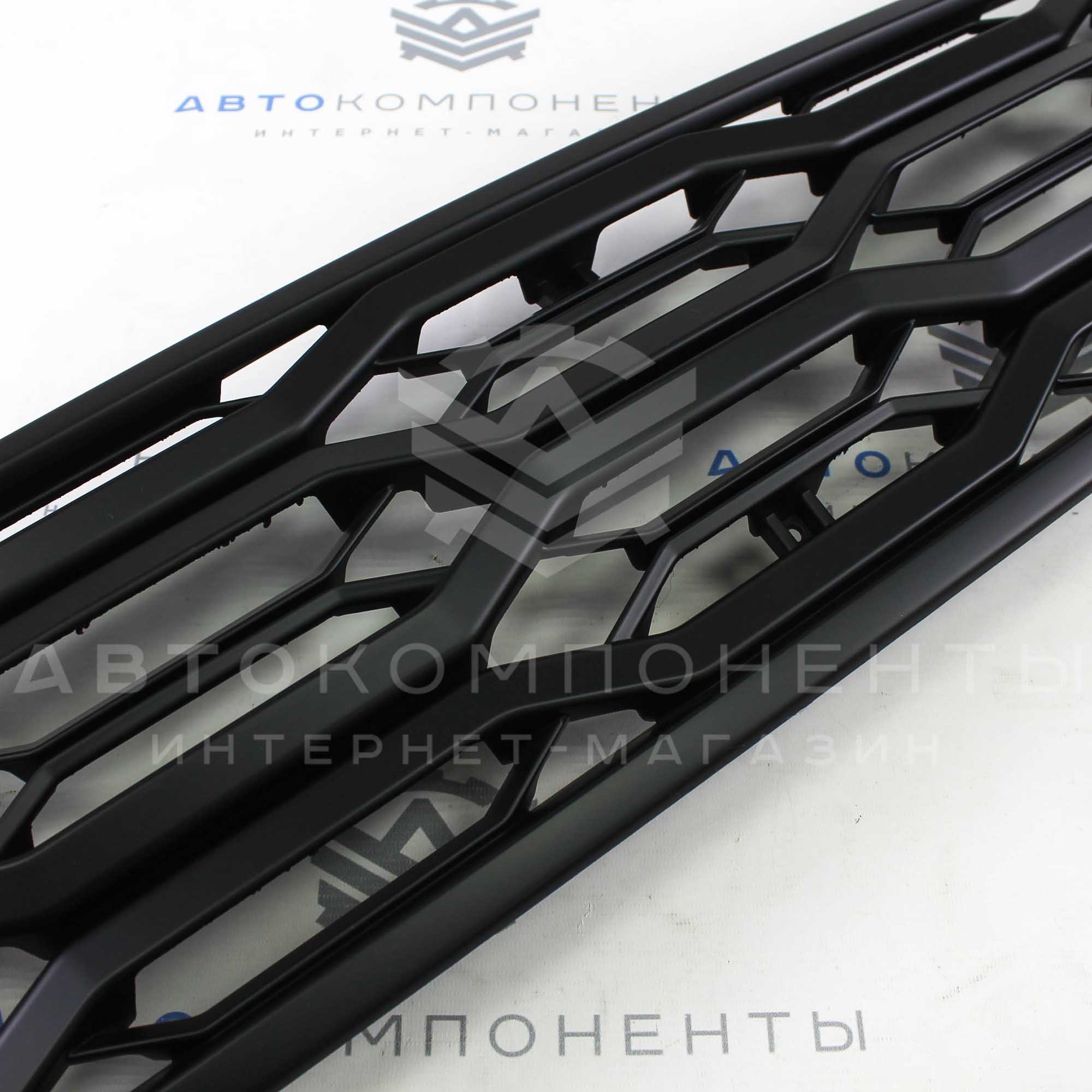 Решетка радиатора "Плетение" (без площадки) Лада Нива 4х4 (Черный мат)