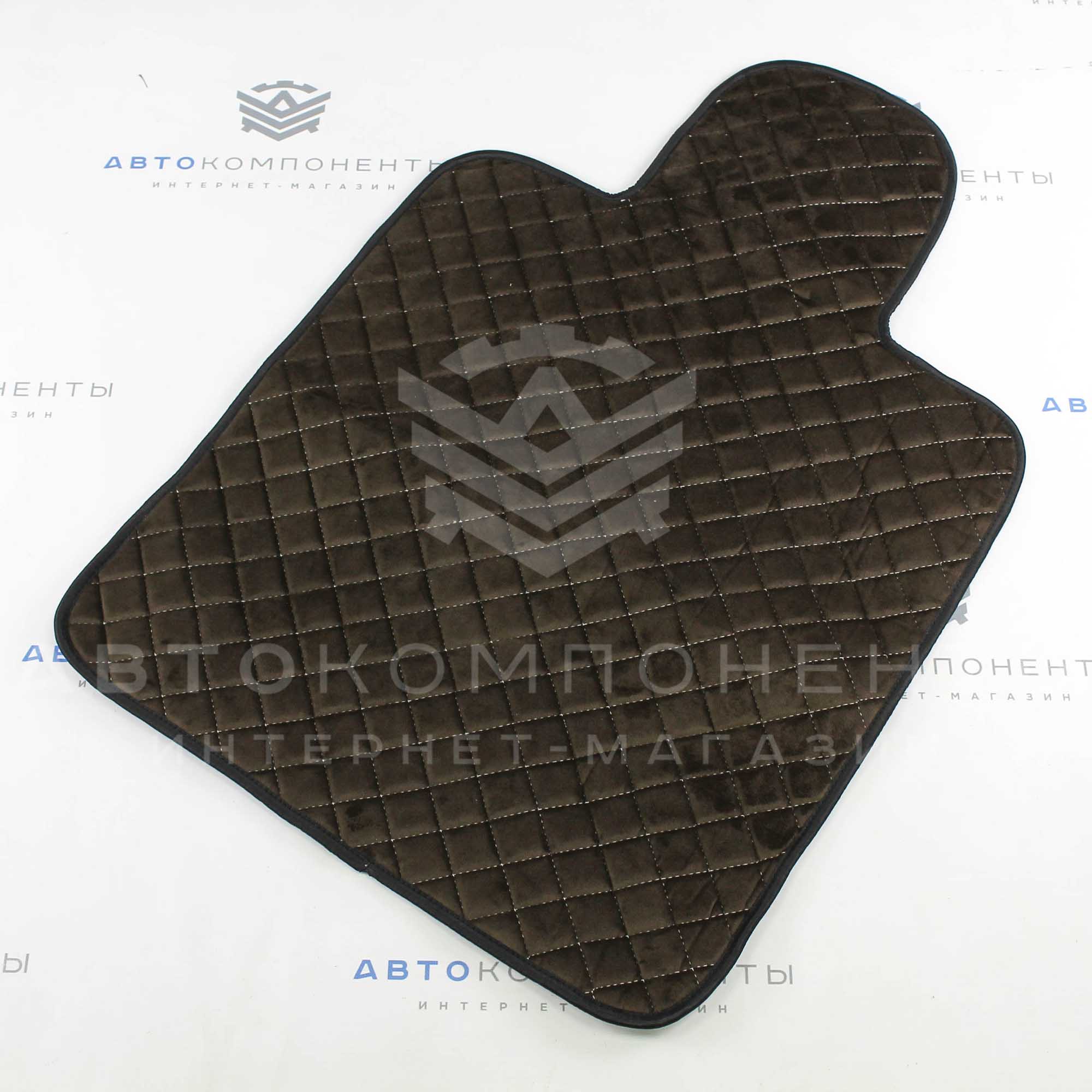 Универсальные накидки из велюра на задние сиденья Ромб (коричневые)
