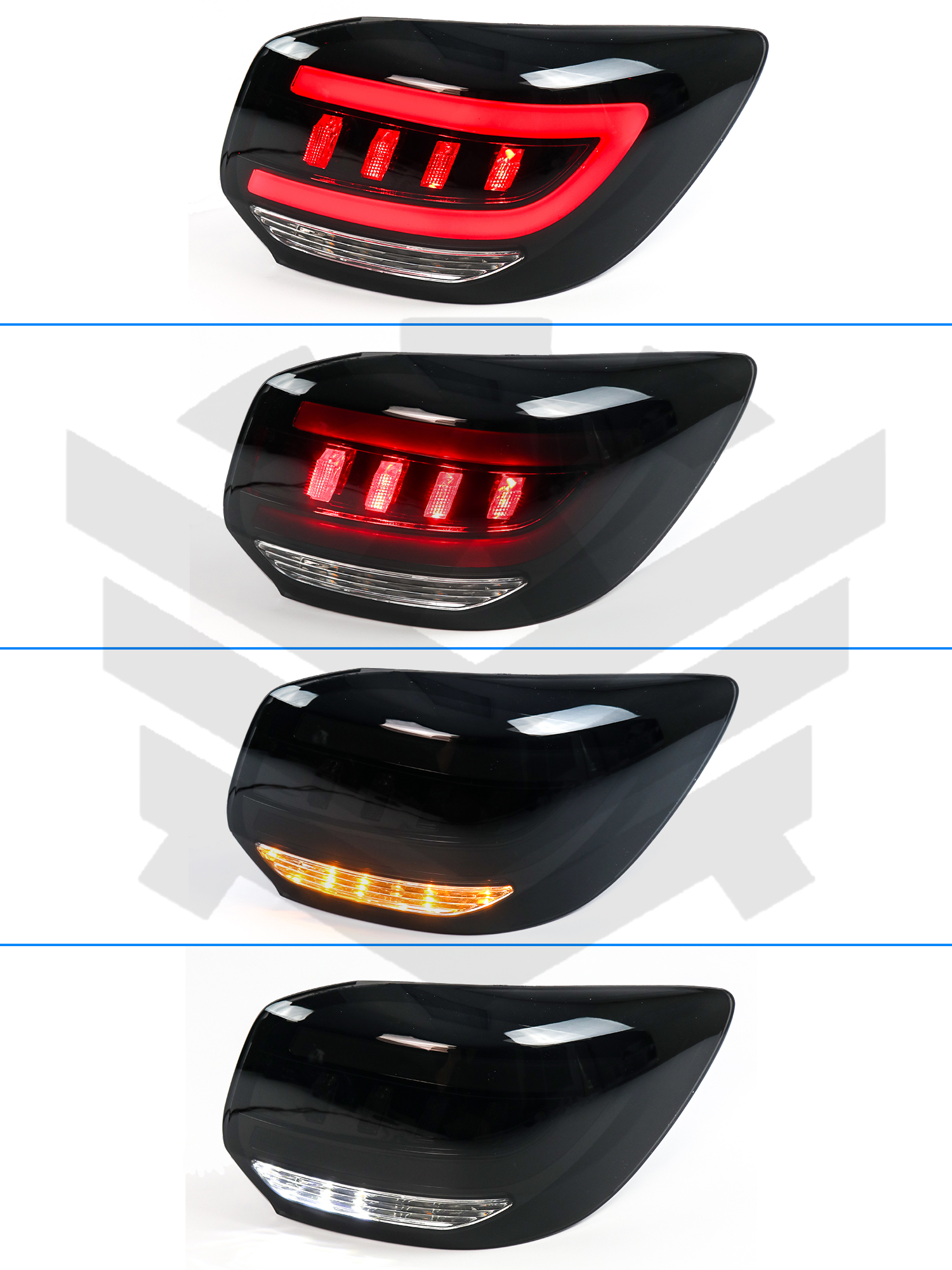 Светодиодные фонари Лада Гранта (лифтбек) в стиле Mustang (тонированные)