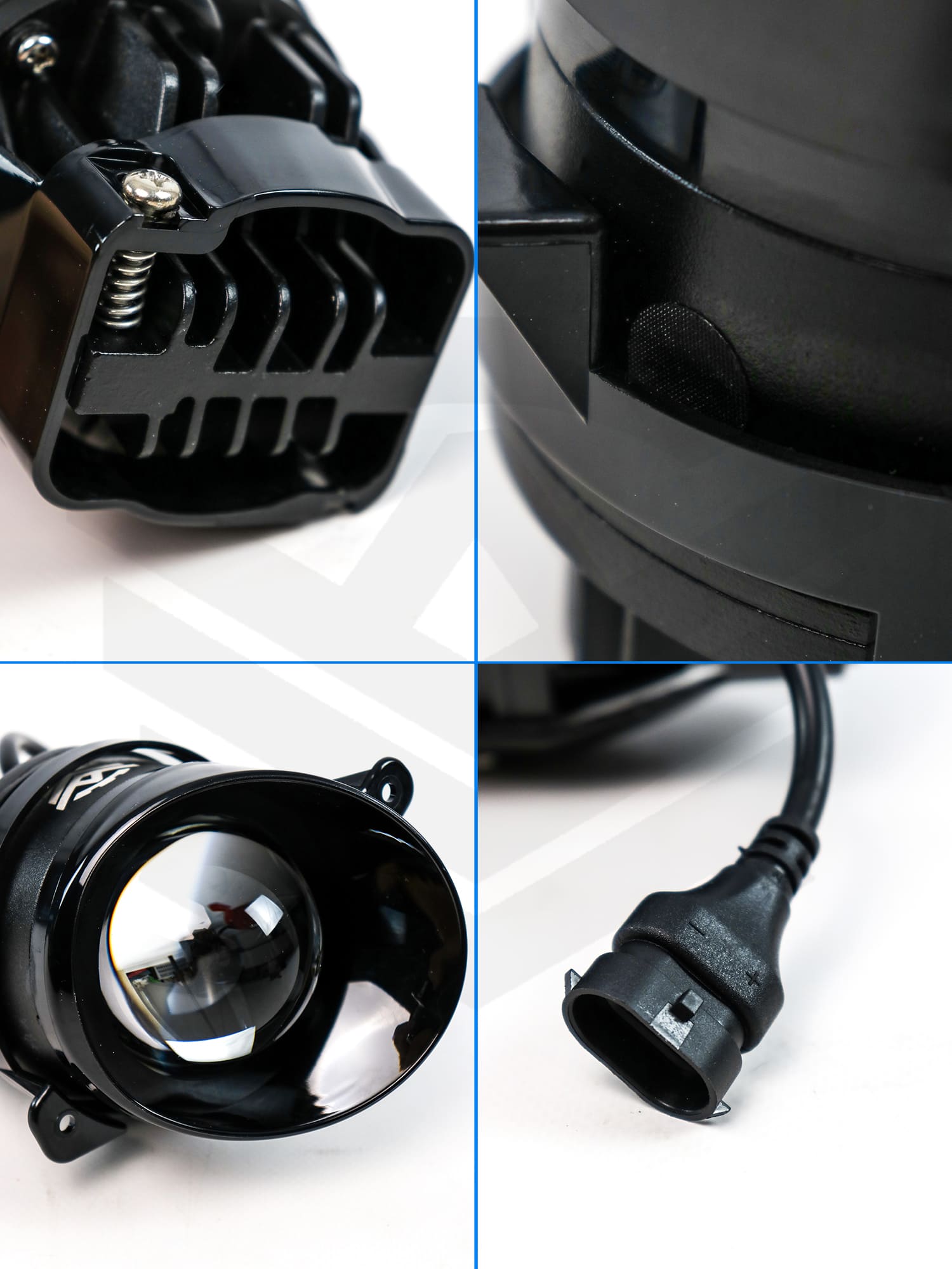 Противотуманные светодиодные фары (ПТФ) BI-LED с линзами 50W (3 дюйма) Лада Калина, Гранта, Ларгус