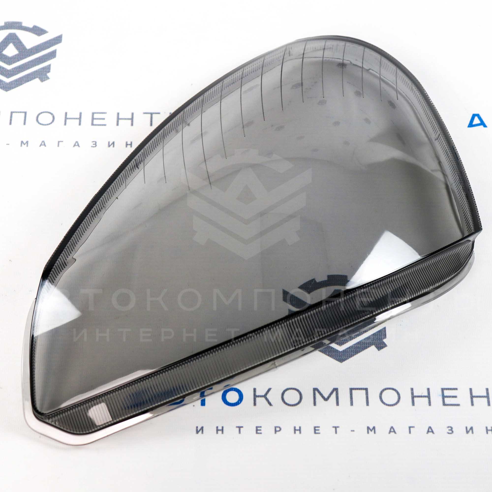 Гладкие стекла фар (пластик, тонированные) Лада Приора