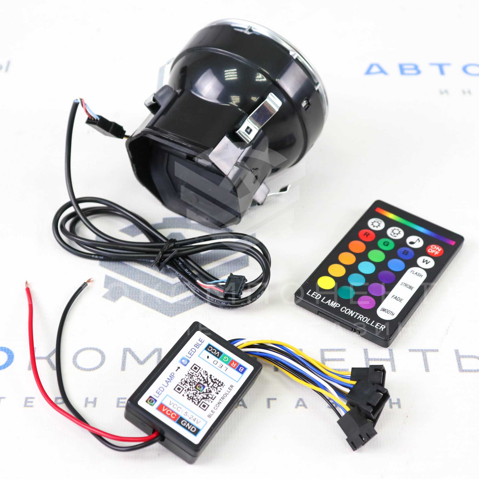 Сопла вентиляции AMG с RGB подсветкой (Bluetooth) Лада Гранта, Калина 2, Ларгус (серебристые)