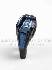 Хрустальная ручка КПП, универсальная "Кристалл" с подсветкой RGB (темный хром)