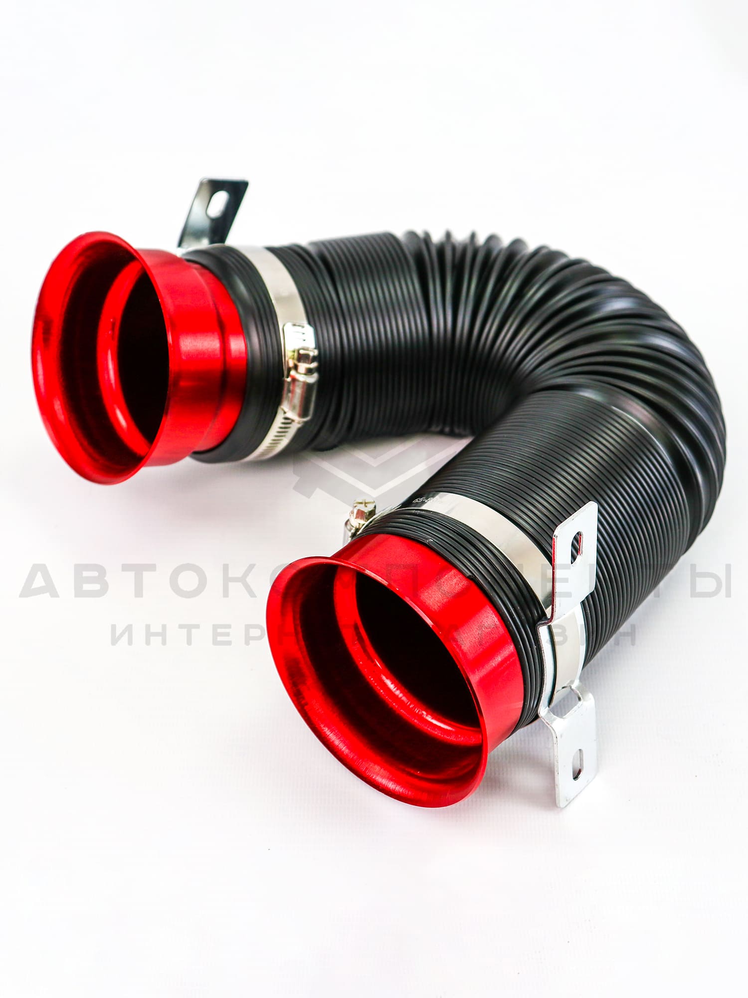 Универсальная гибкая гофра шноркеля (шланг холодного воздуха) 75мм/1м (красная)