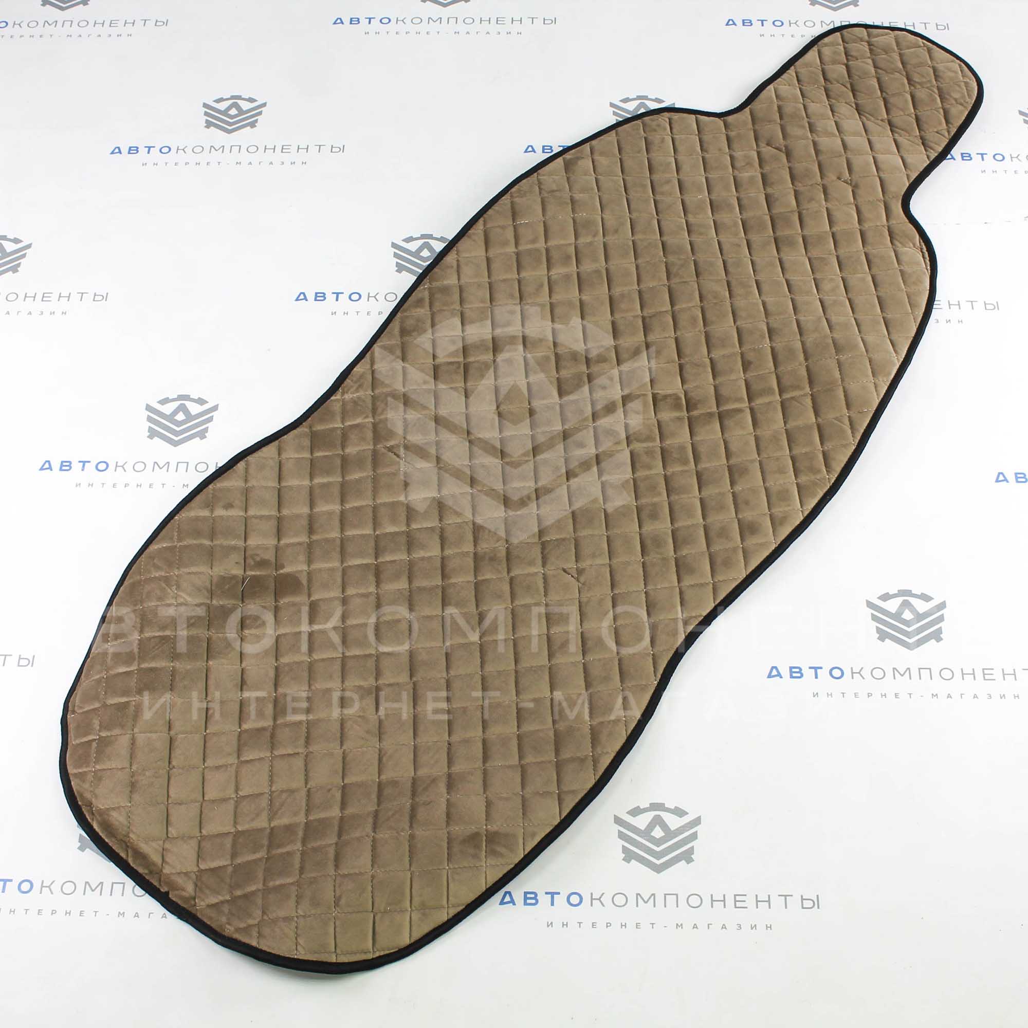 Универсальные накидки из велюра (широкие) с бортами на передние сиденья Ромб (бежевые)