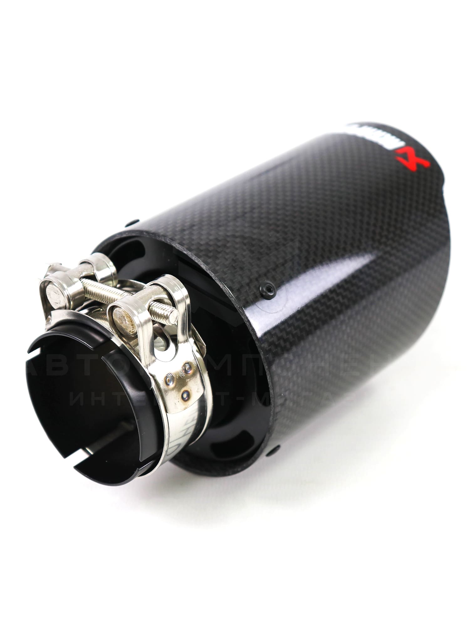 Насадка на глушитель AKRAPOVIC (открытого типа) 51-89мм (карбон, черная)