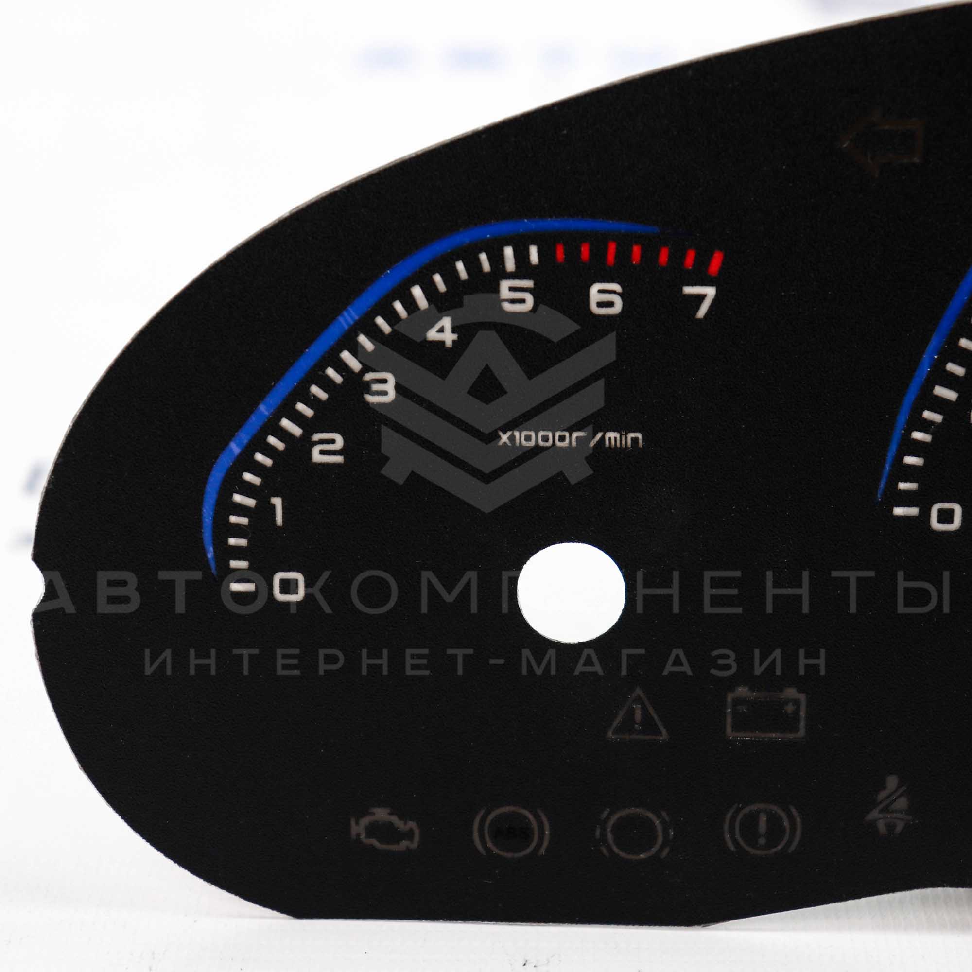 Накладка комбинации приборов "AMG" (VDO) ВАЗ 2110-2112 (евро), Приора, Калина, (синяя)