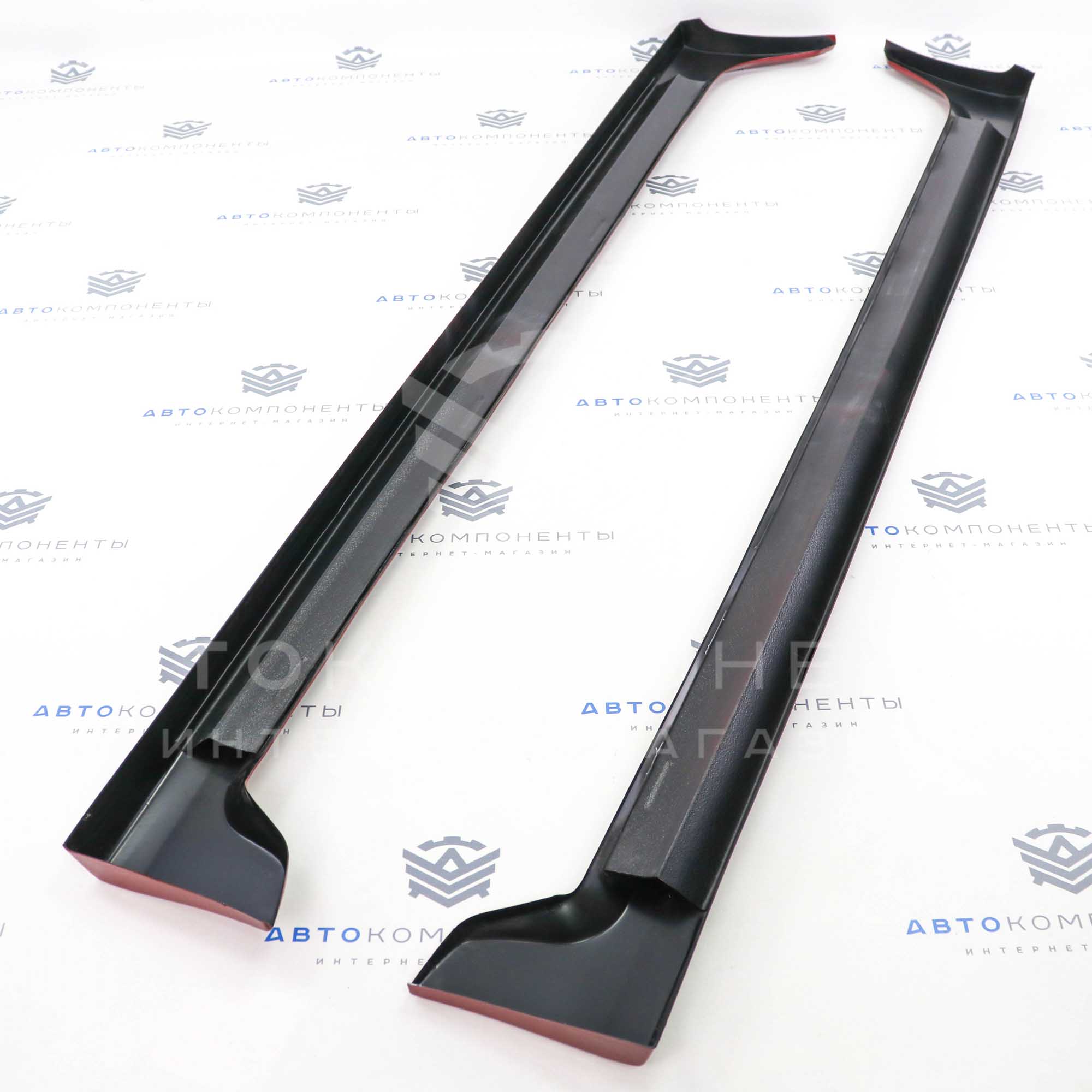 Пороги (с выделением) Лада Калина 2 Спорт (с усилителями) в цвет кузова