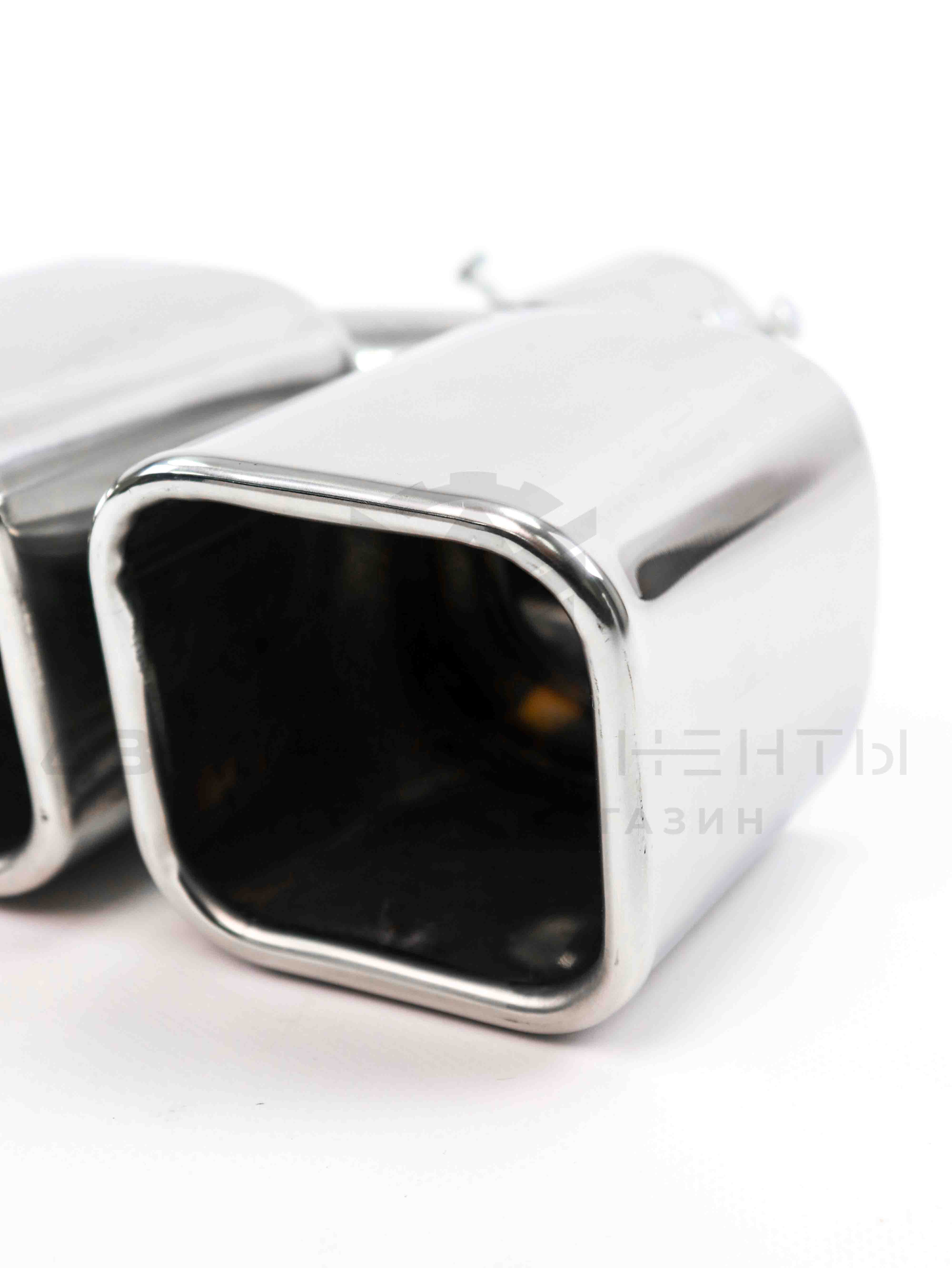 Насадка на глушитель двойная квадратная (хром)