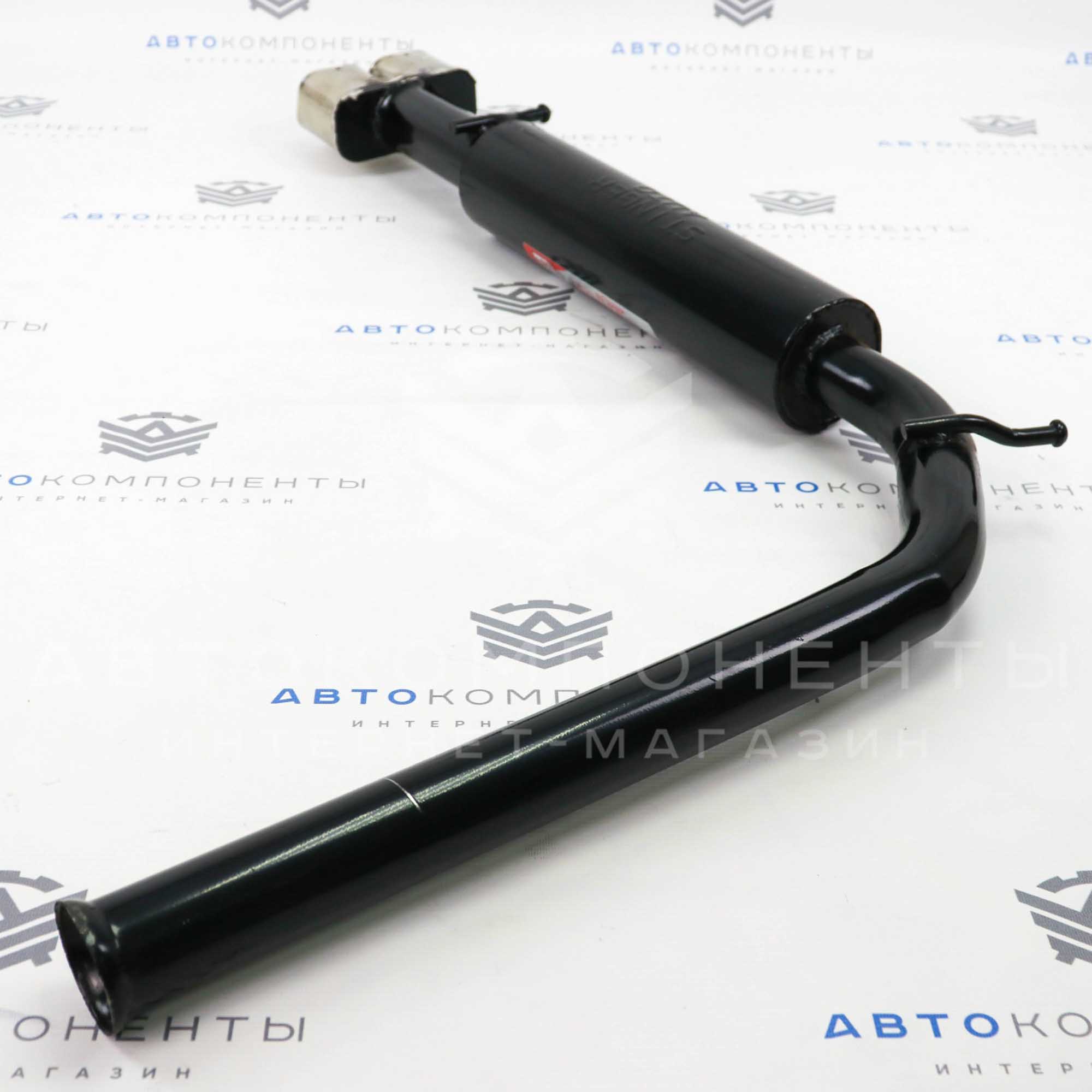 Глушитель "Stinger" прямоточный, раздвоенный (с двойными квадратными насадками) ВАЗ 2112