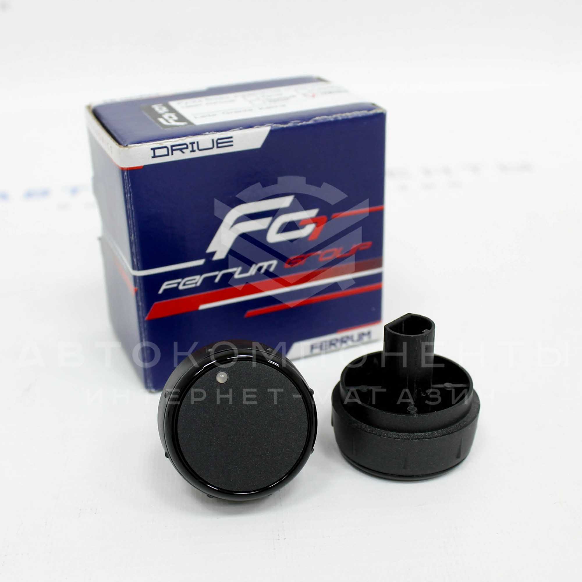 Ручки отопителя "Ferrum Group" (черный глянец кольца) Лада Калина, Калина 2, Гранта