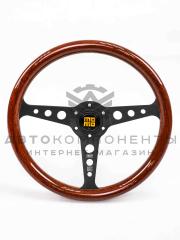 Руль спортивный (без вылета) "MOMO" Heritage Indy Black Wood (темное дерево)