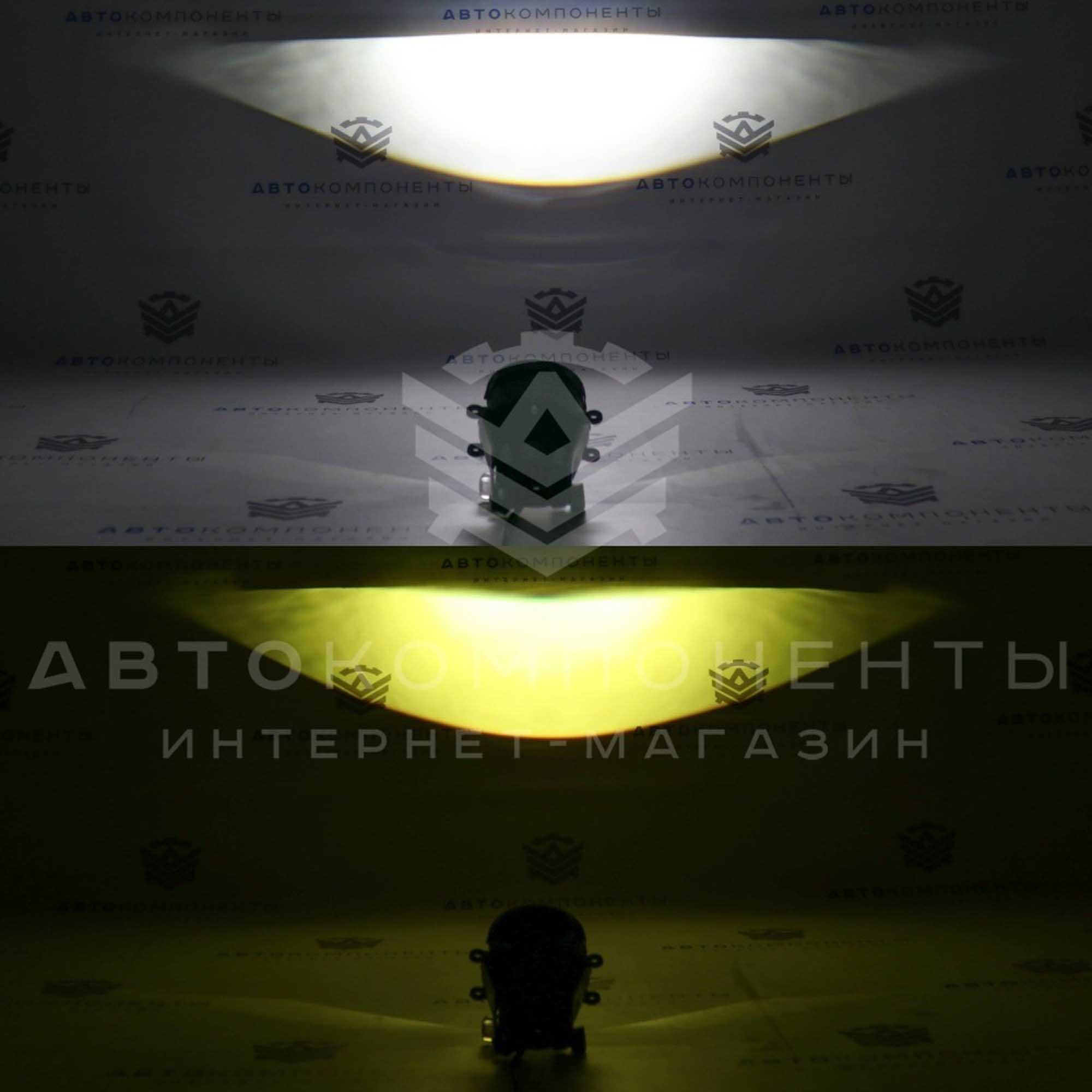 Противотуманные светодиодные фары (ПТФ) BI-LED (3000К+6000К) с линзами 50W (3 дюйма) Лада Vesta, Гранта FL, X-RAY, Ларгус FL