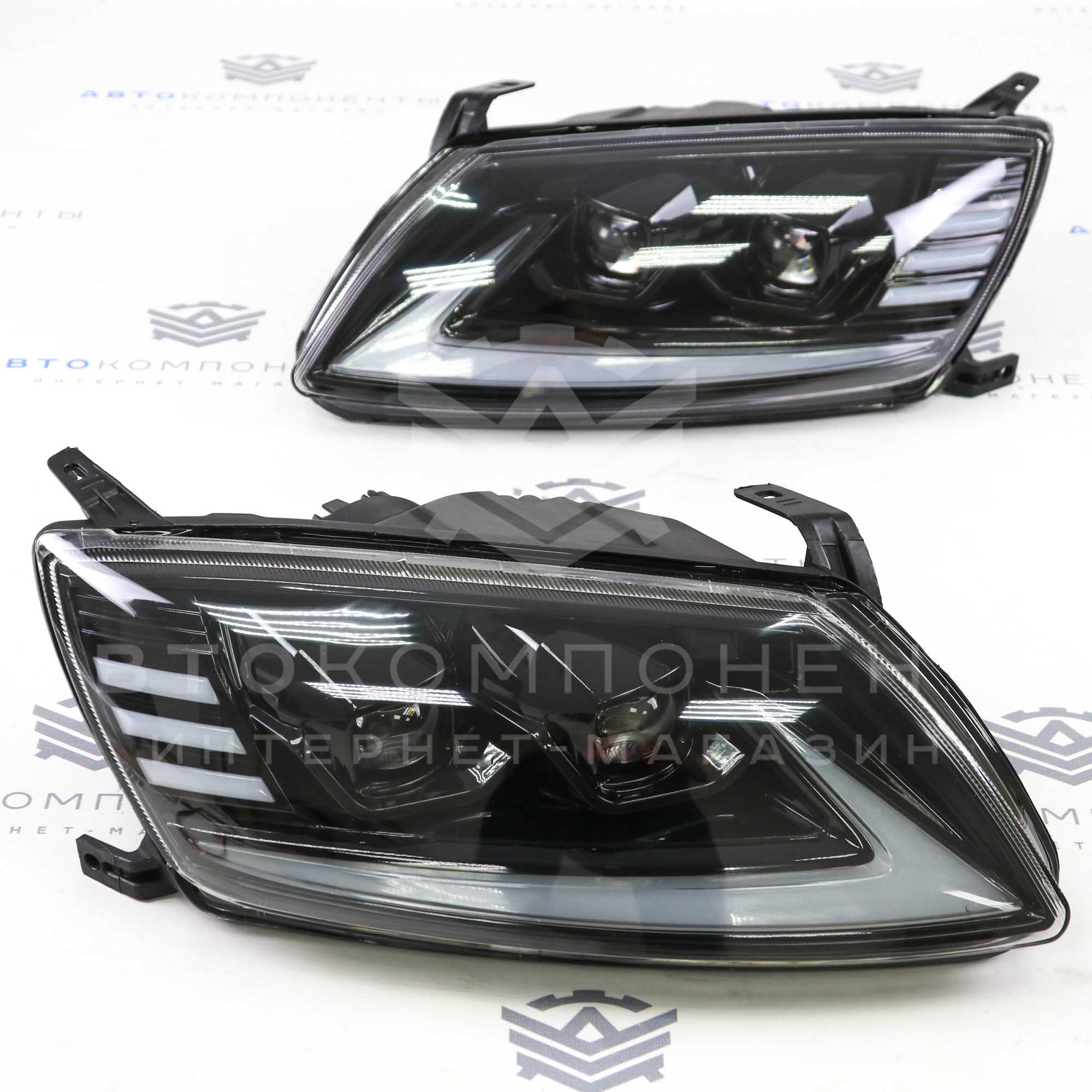 Фары Лада Гранта в стиле LEXUS с BI-LED линзами, бегающими поворотниками и ДХО