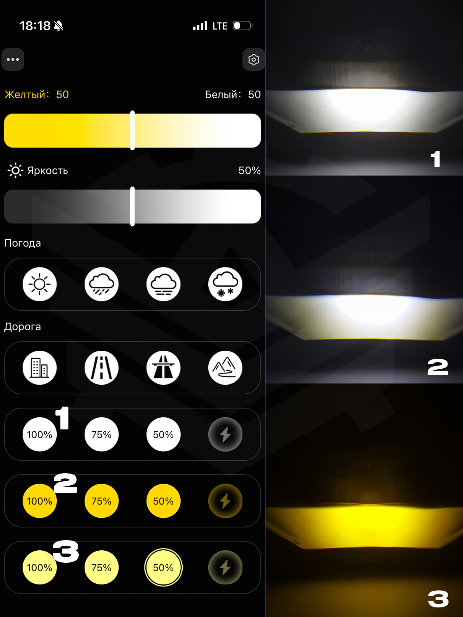 Светодиодные ПТФ с приложением (с линзами) 50W (1.5 дюйма) ВАЗ 2110-2112, 2113-2115, Шевроле Нива