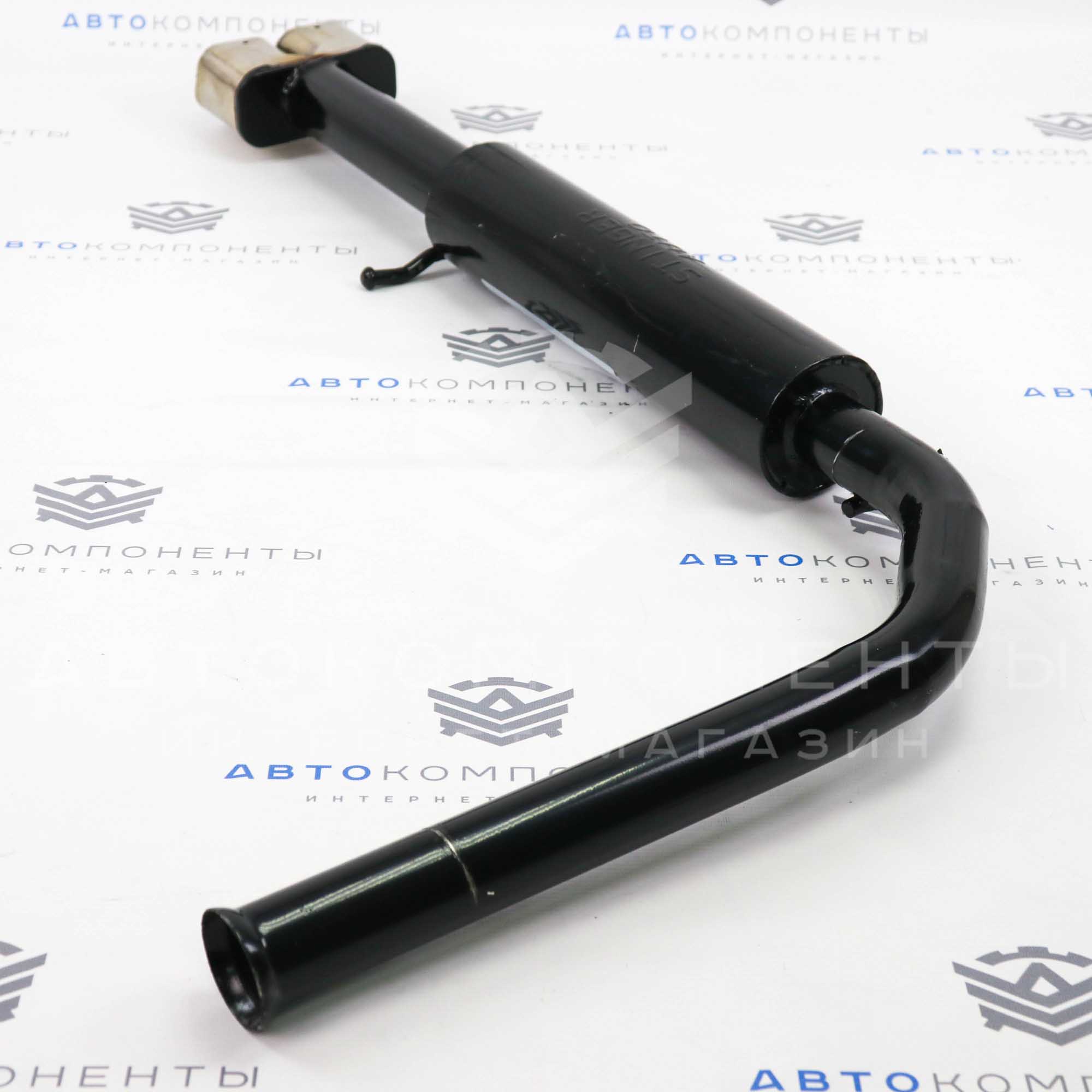 Глушитель "Stinger" прямоточный, раздвоенный (с двойными квадратными насадками) ВАЗ 21099