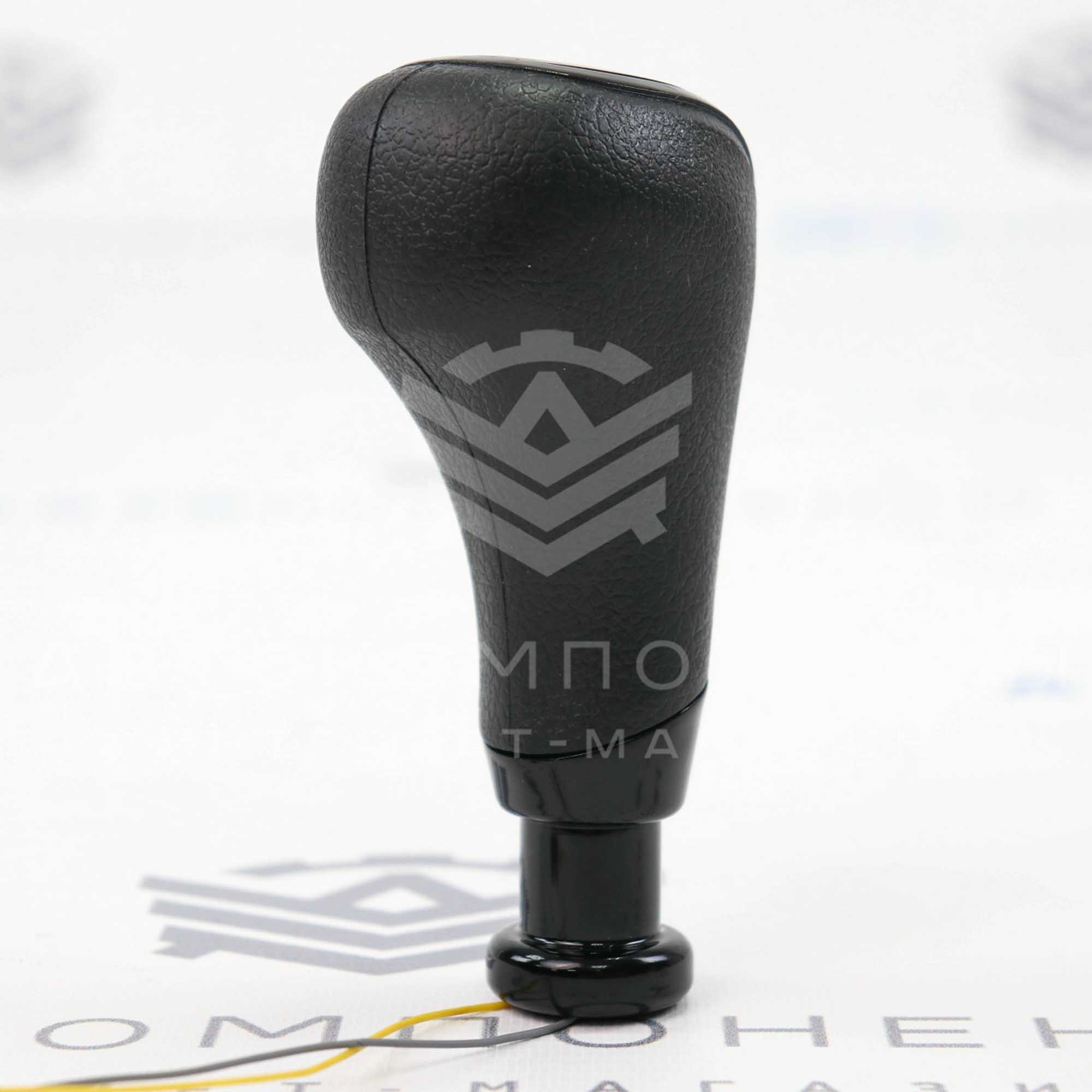 Ручка КПП (стиль Vesta) с подсветкой (синяя) под прямоугольный вал (черный лак)