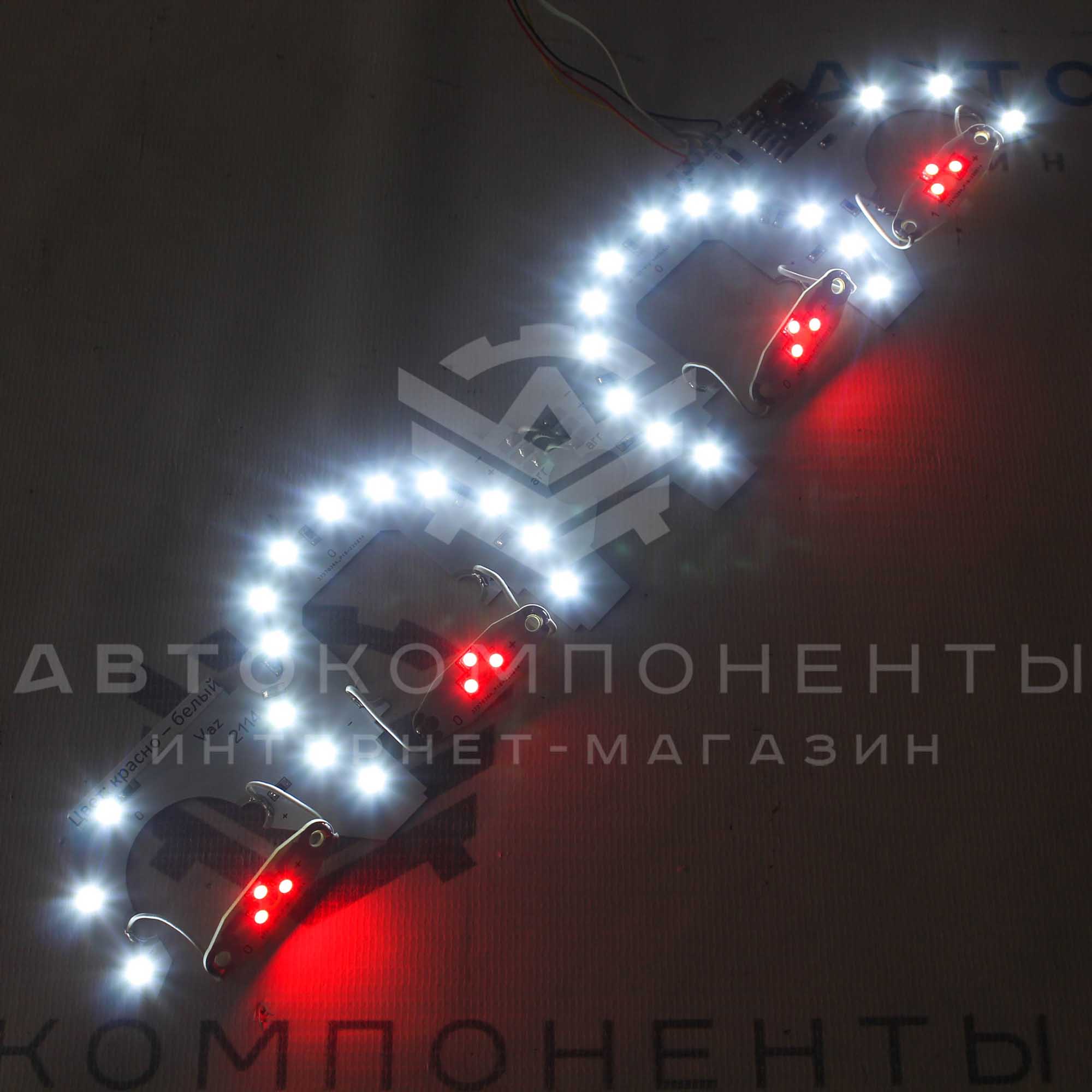 Светодиодная пересвеченная (красно-белая) плата VDO с/о (плавный розжиг) ВАЗ 2110-2112, 2113-2115, Шевроле Нива