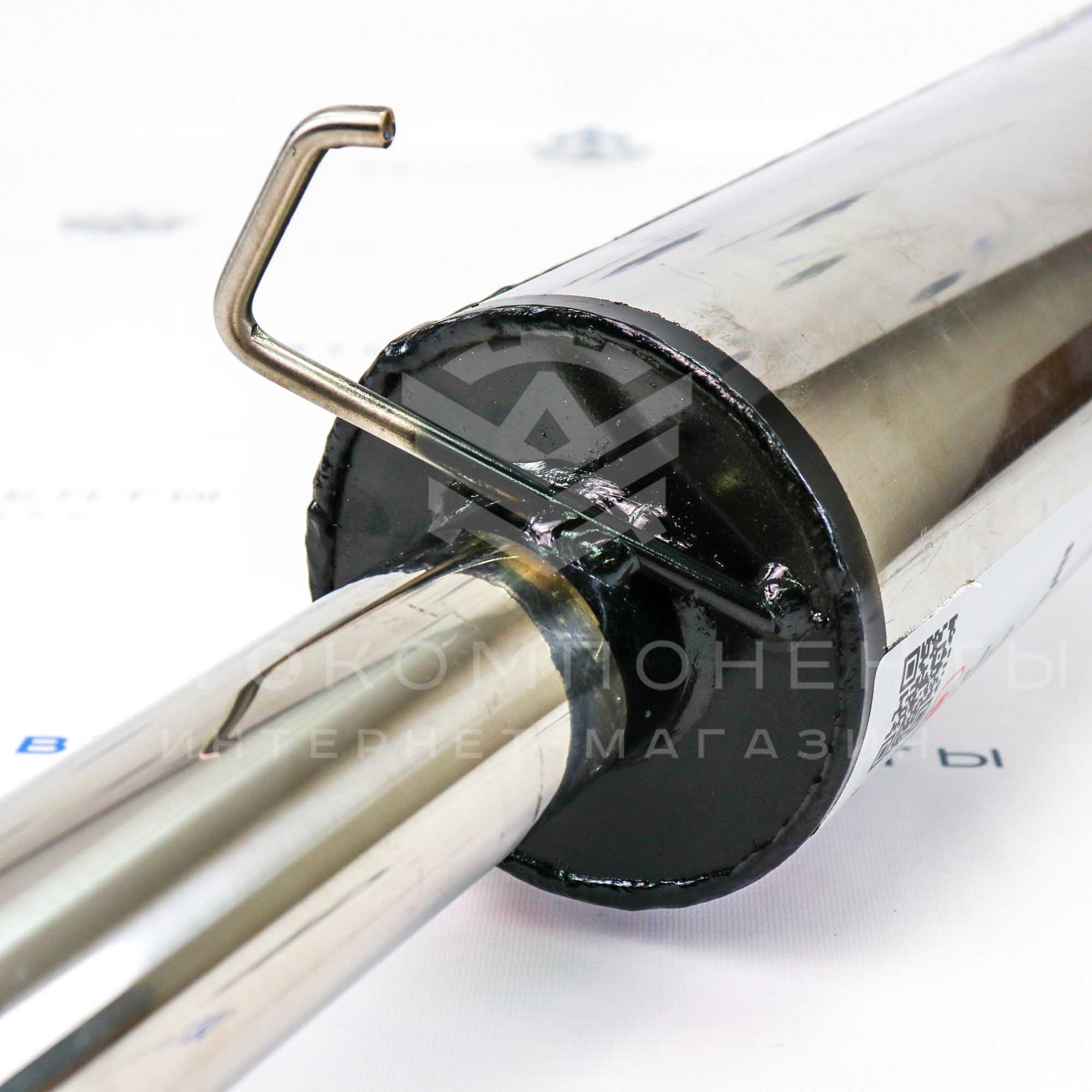 Глушитель "Stinger" основной, прямоточный (с круглой насадкой) Лада Гранта Спорт (нерж. сталь)