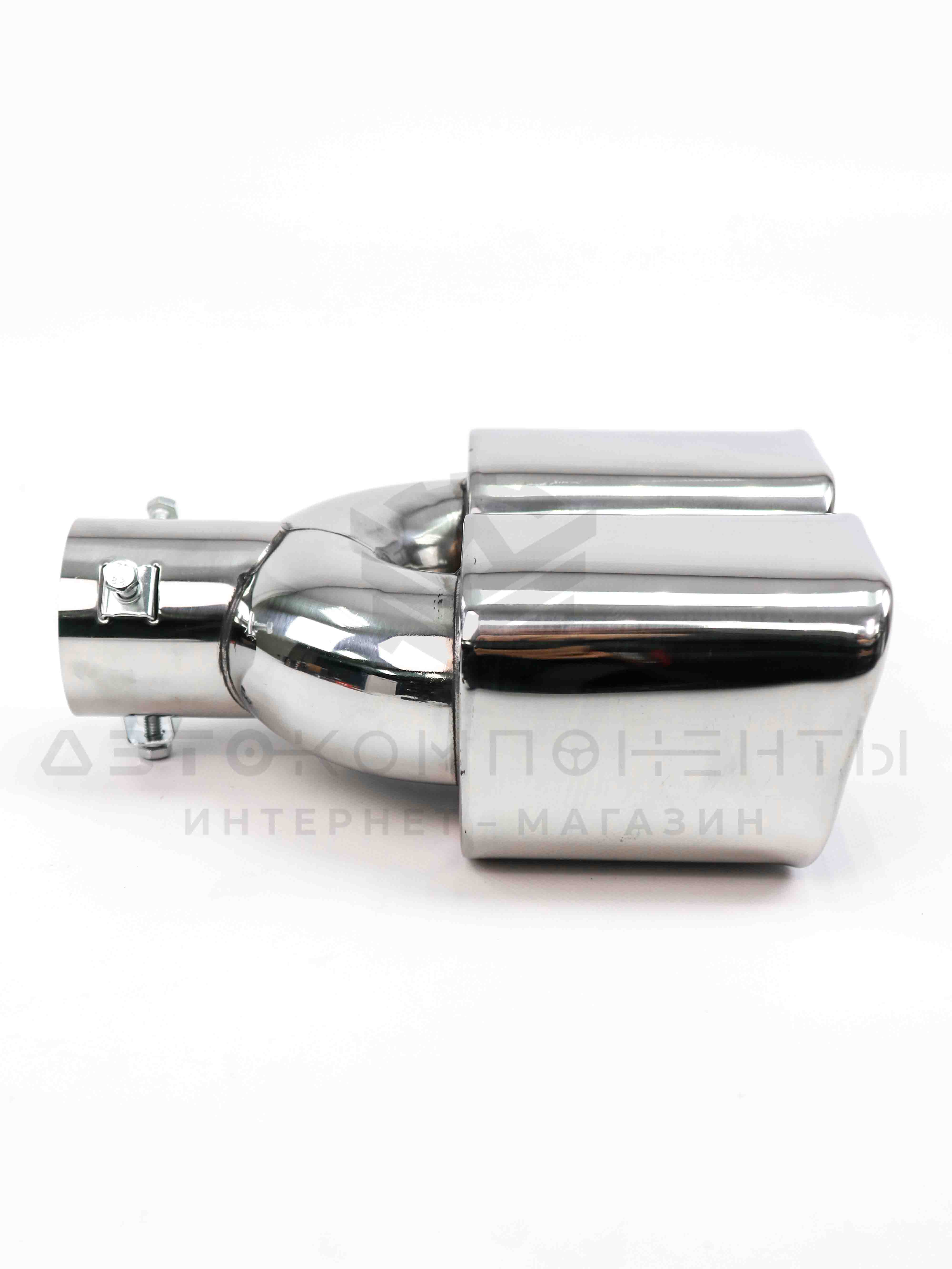 Насадка на глушитель двойная квадратная (хром)