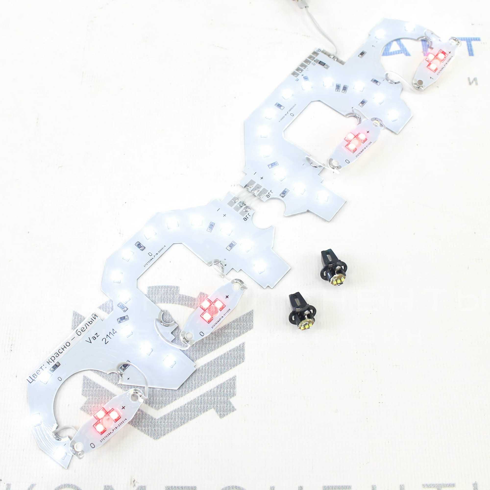 Светодиодная пересвеченная (красно-белая) плата VDO с/о ВАЗ 2110-2112, 2113-2115, Шевроле Нива