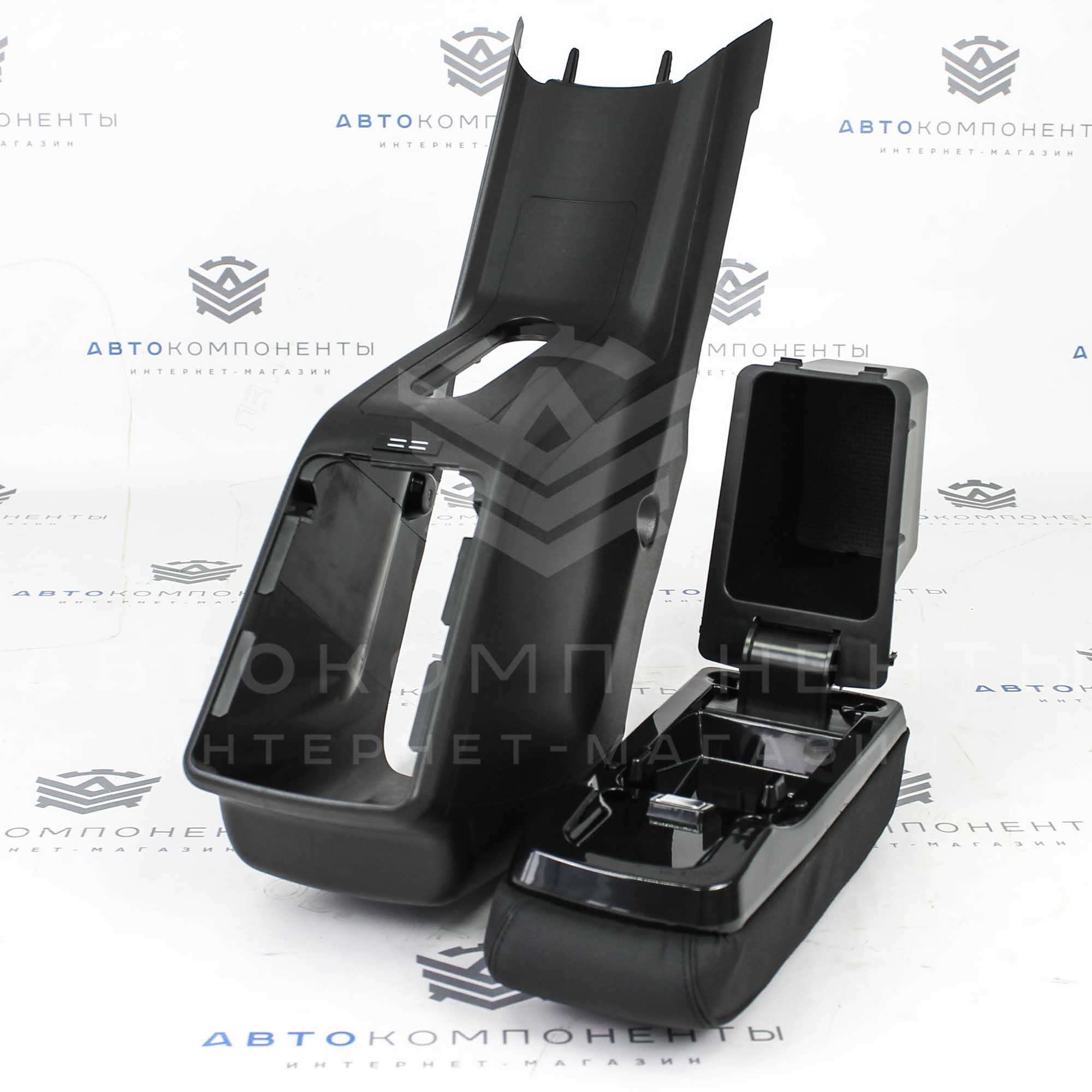 Подлокотник "Sal-Man" (в коже) Лада Vesta (черная нить)