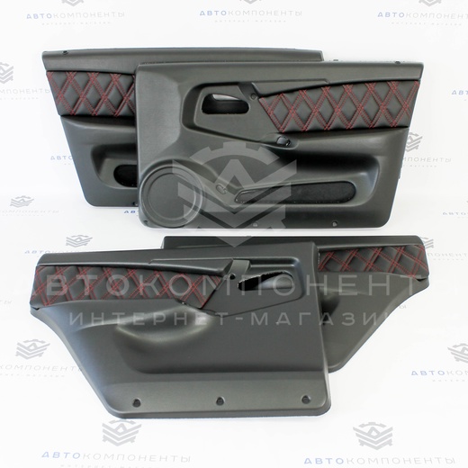 Евро-обшивки (карты дверей) ВАЗ 2114-2115 с вставками "Ромб 2 строчки"