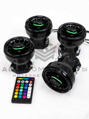 Сопла вентиляции AMG с RGB подсветкой (Bluetooth) Лада Гранта, Калина 2, Ларгус (черные)