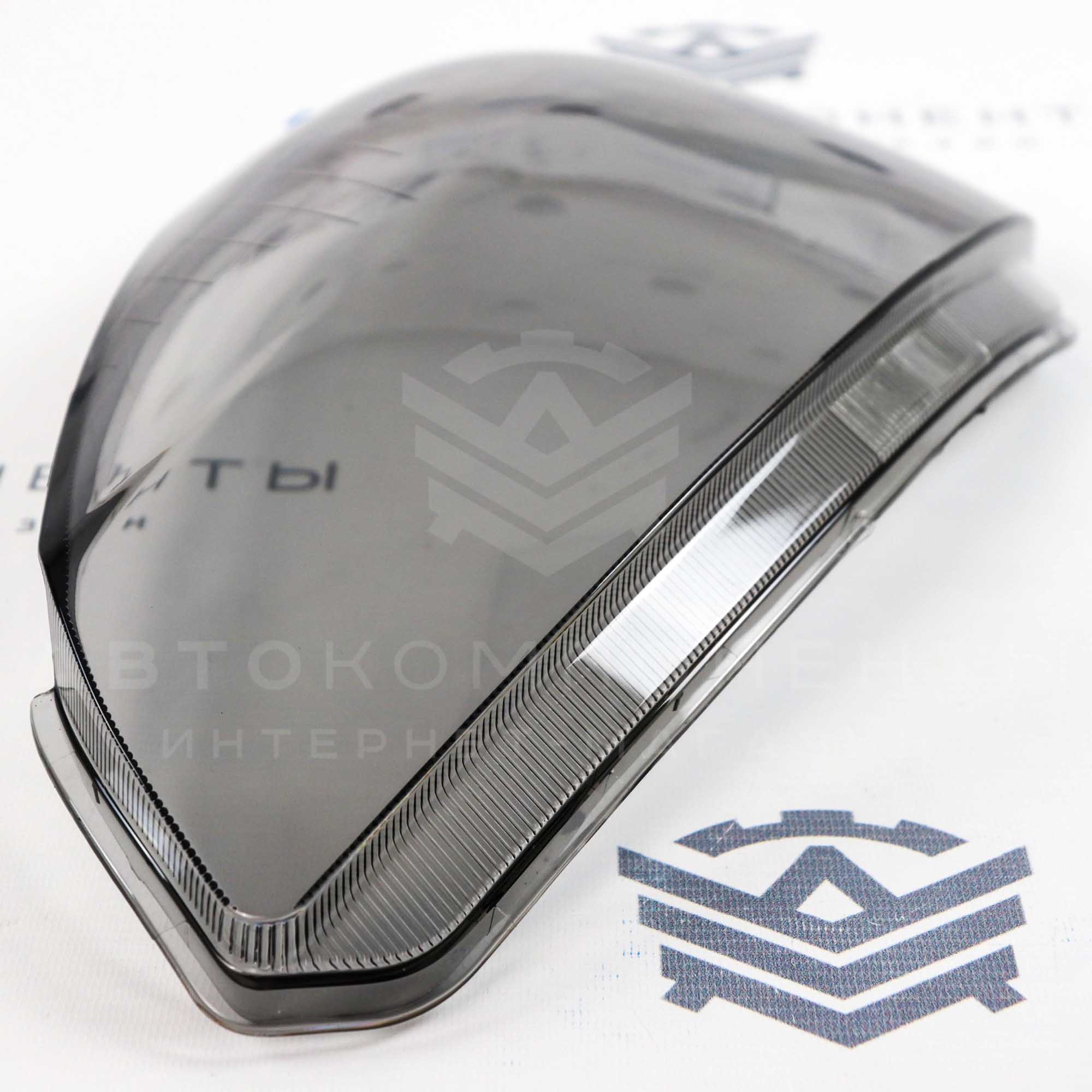 Гладкие стекла фар (пластик, тонированные) Лада Приора