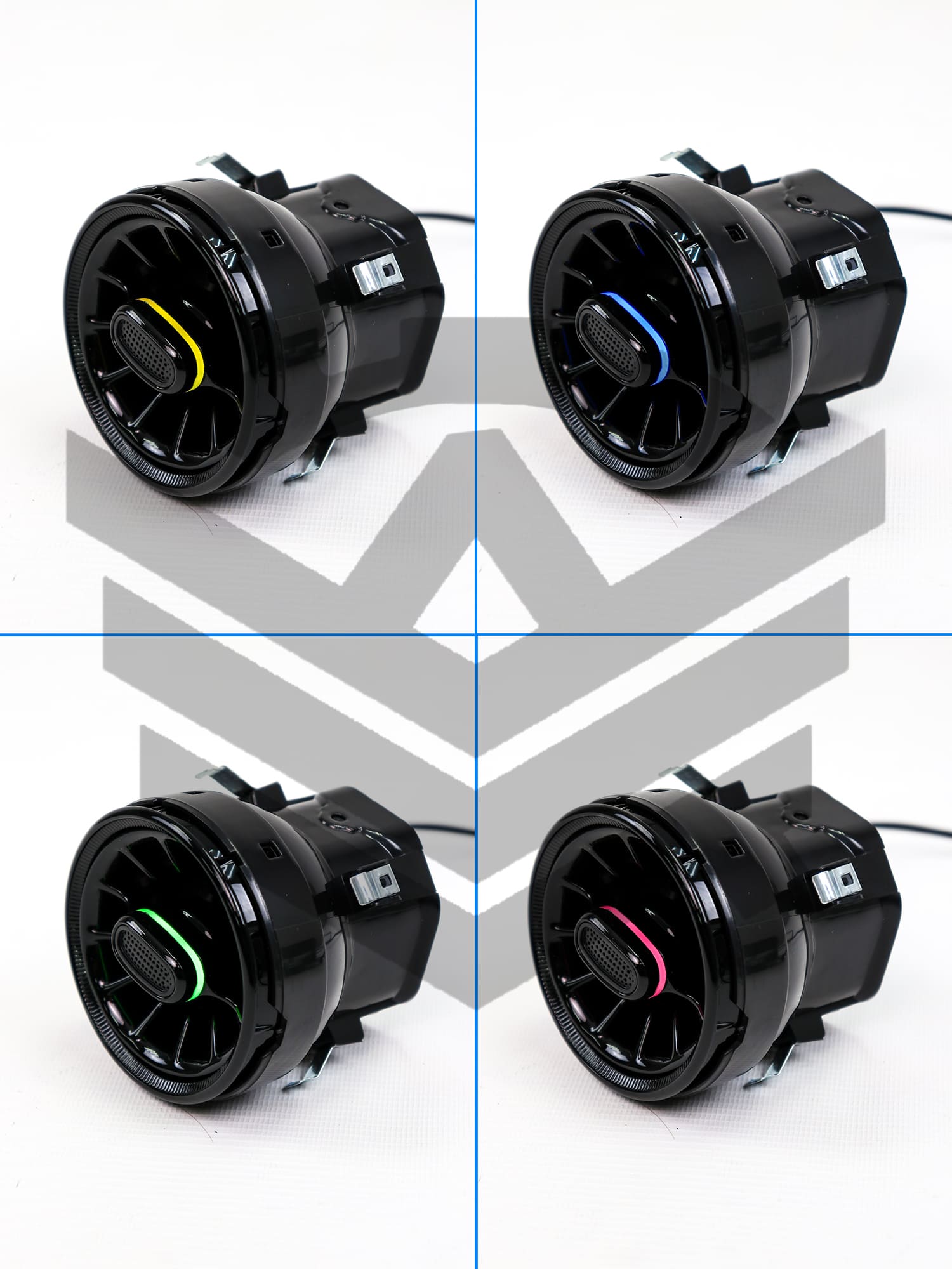 Сопла вентиляции AMG с RGB подсветкой (Bluetooth) Лада Гранта, Калина 2, Ларгус (черные)