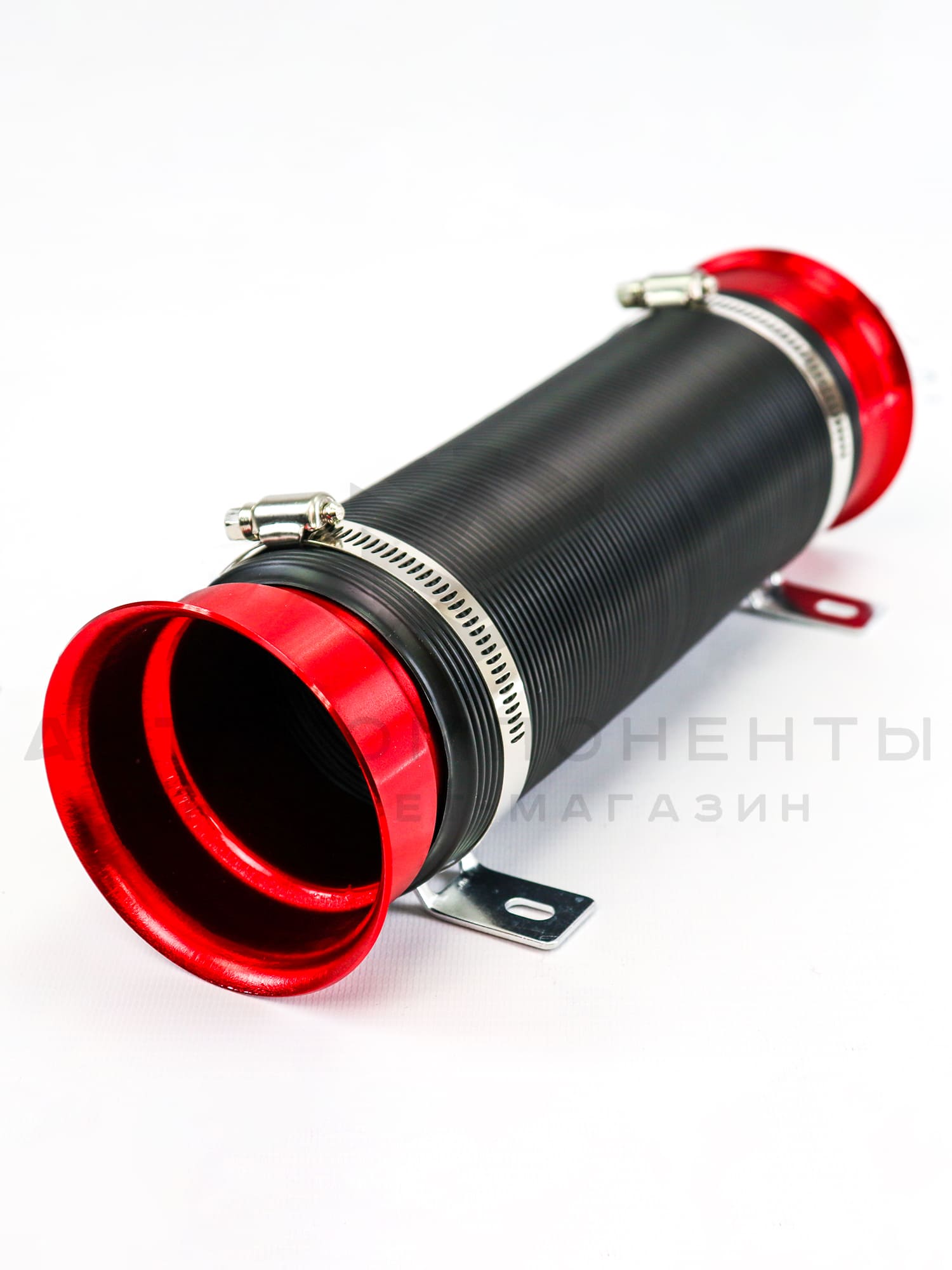 Универсальная гибкая гофра шноркеля (шланг холодного воздуха) 75мм/1м (красная)