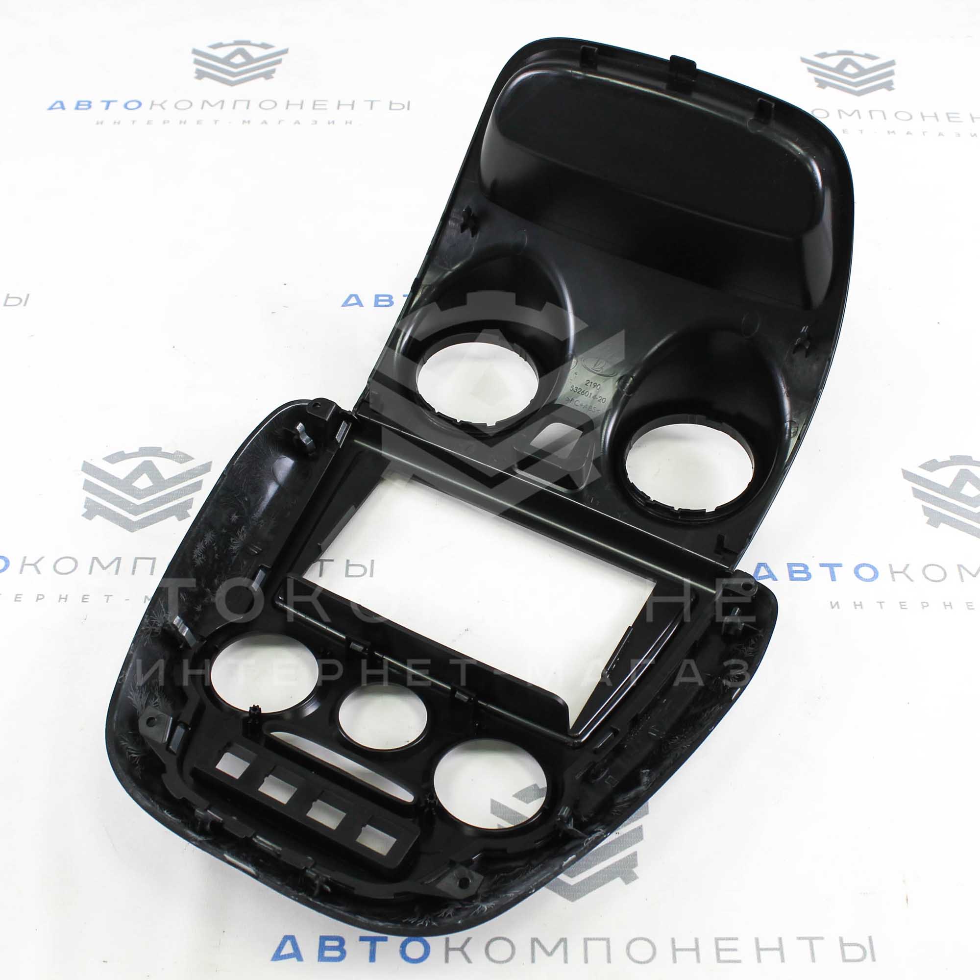 Центральная консоль 2DIN с серебристой накладкой Лада Гранта