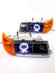 Фары с линзами (ангельские глазки, черная маска) ВАЗ 2110-2112