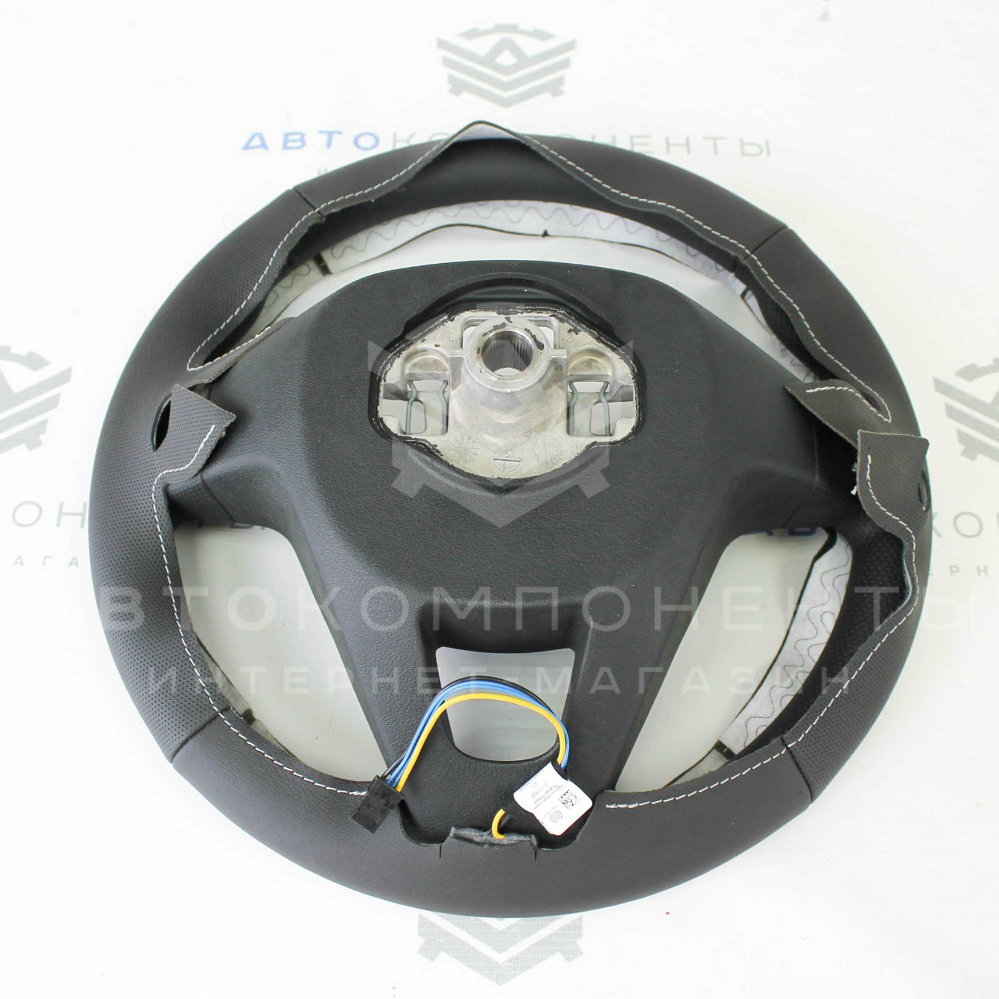 Оригинальная (кожаная) оплетка руля Лада Vesta с обогревом