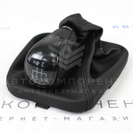 Ручка КПП (стиль Vesta, черный лак) в коже ВАЗ 2110, 2111, 2112