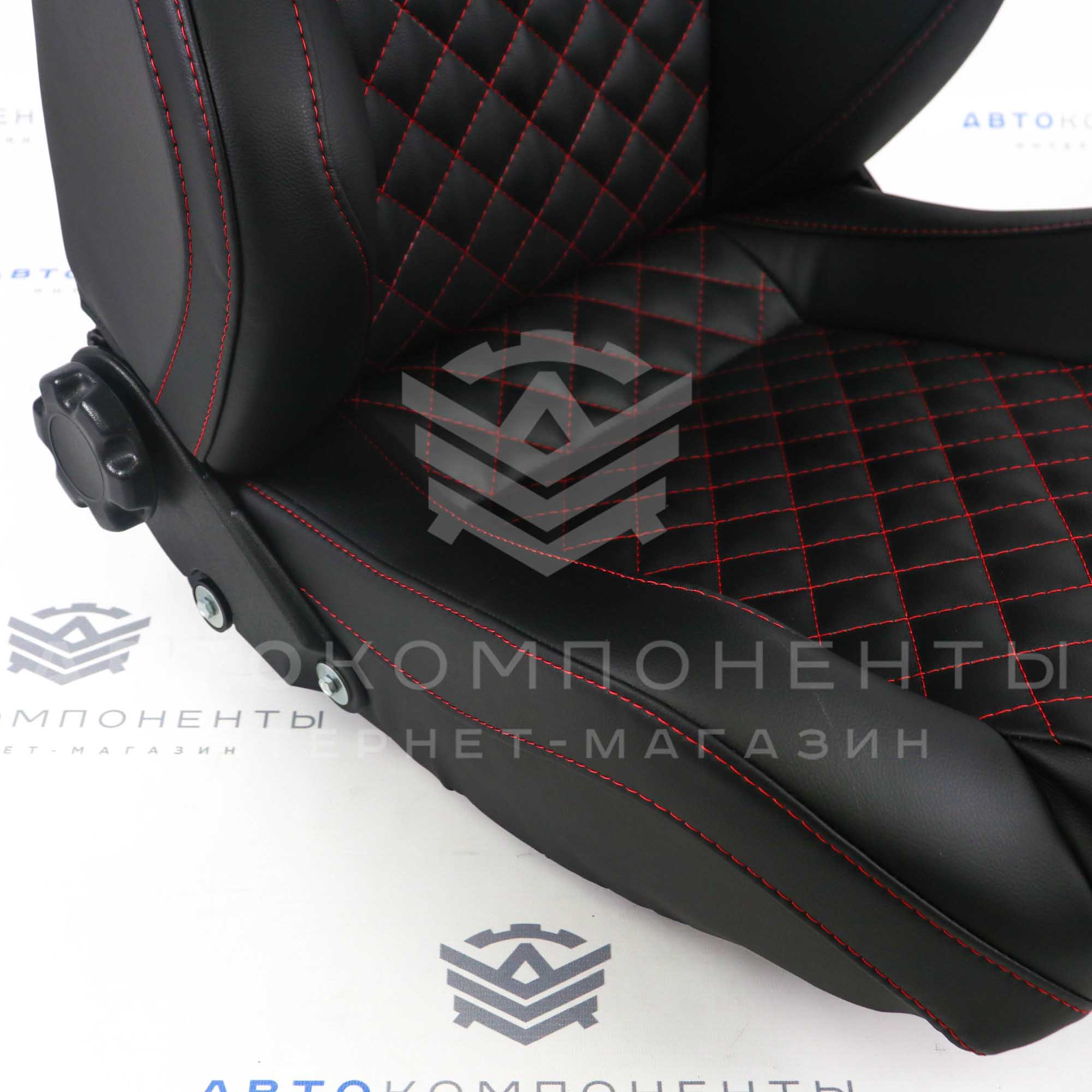 Анатомические сиденья (в сборе) с прострочкой "Квадрат по диагонали" Лада Приора (седан)