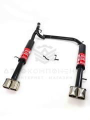 Глушитель "Stinger" прямоточный, раздвоенный (с двойными квадратными насадками) ВАЗ 2110