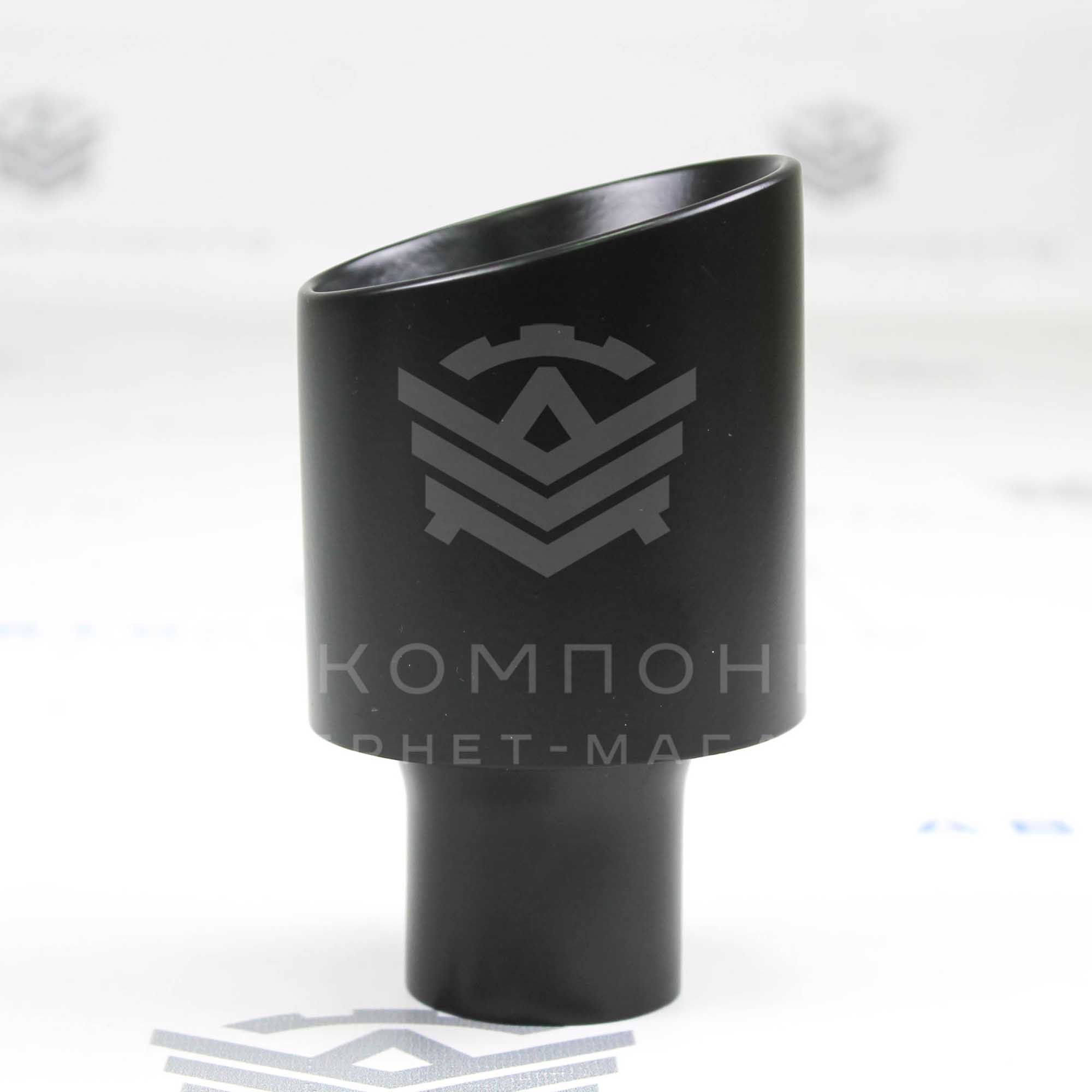 Насадка на глушитель (скошенная, нерж. сталь) 51х89мм (черный мат)