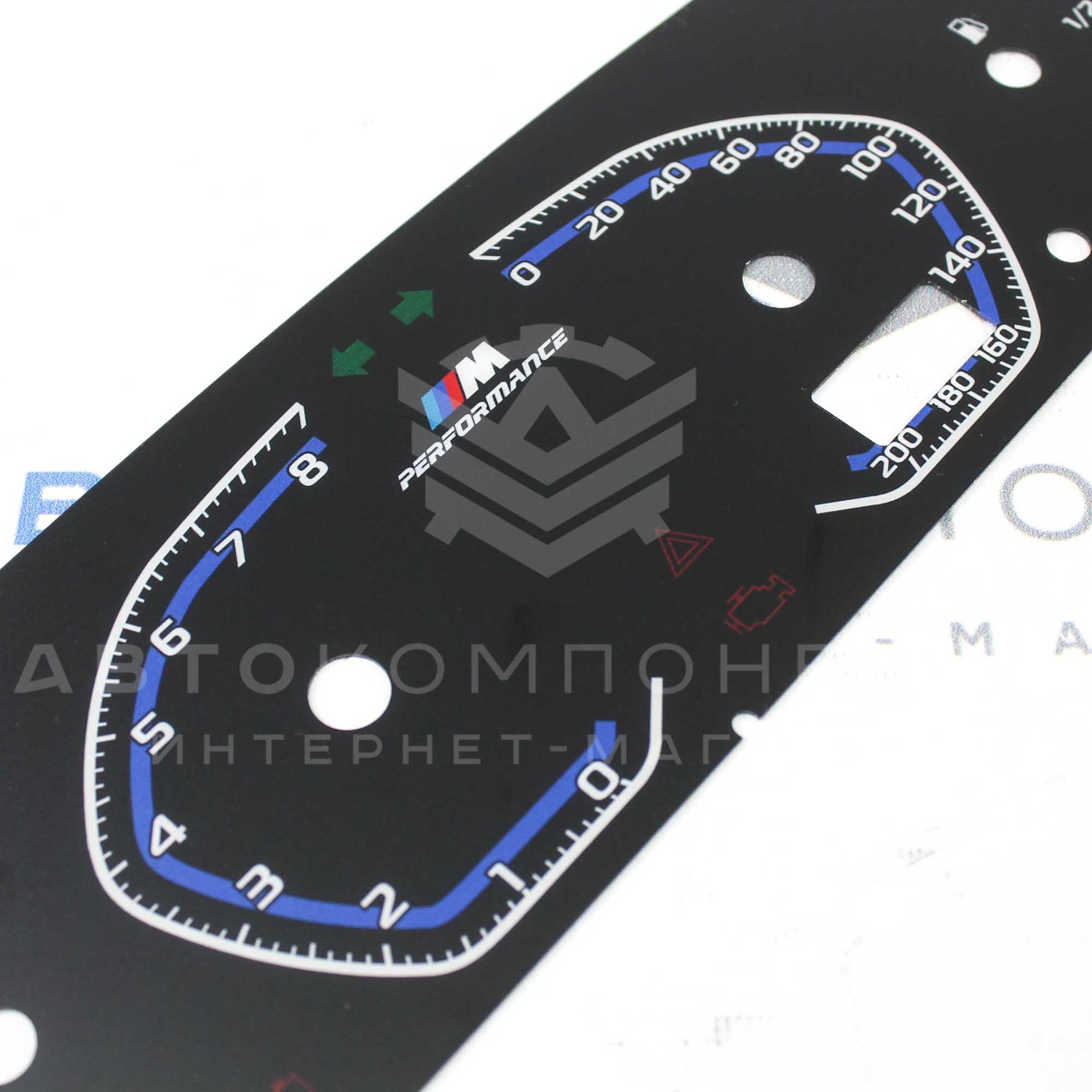Накладка комбинации приборов "M perfomance" (один дисплей) ВАЗ 2110-2112 (синяя)