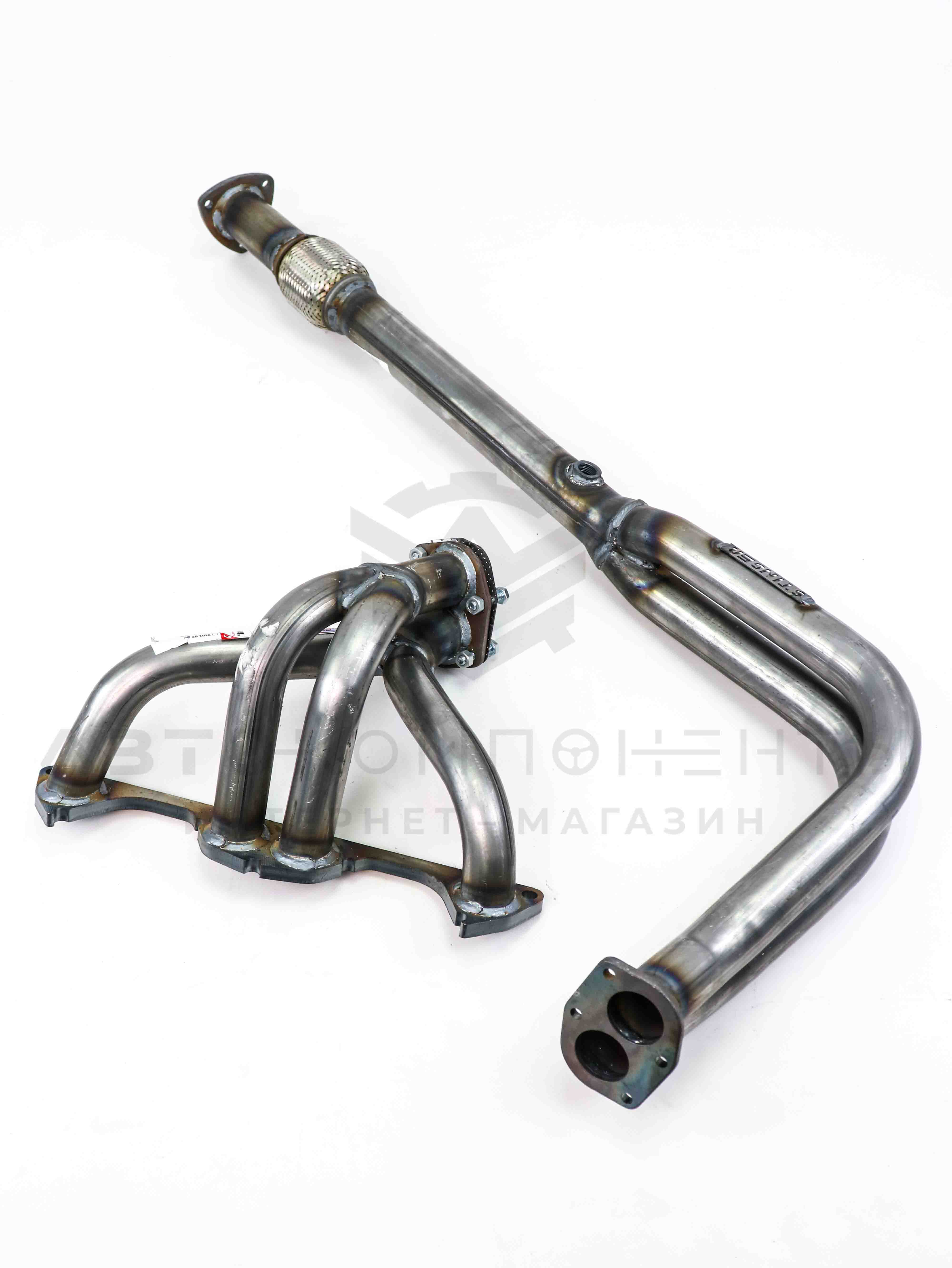 Комплект двойного выхлопа "Stinger" 8V (треугольный фланец) Лада Нива 4х4