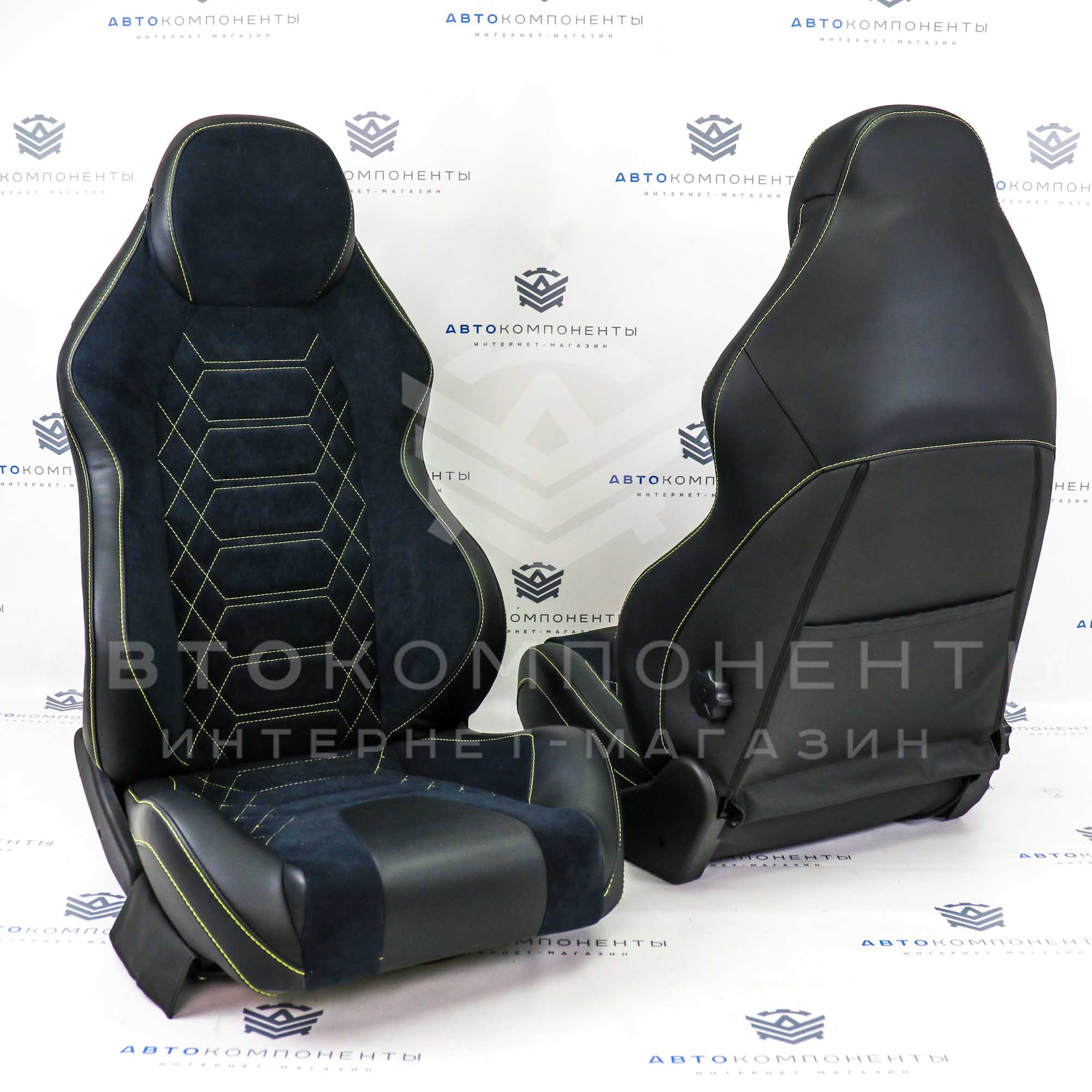 Анатомические сиденья (в сборе) с прострочкой "Кобра" Лада Калина 2 (хэтчбек)