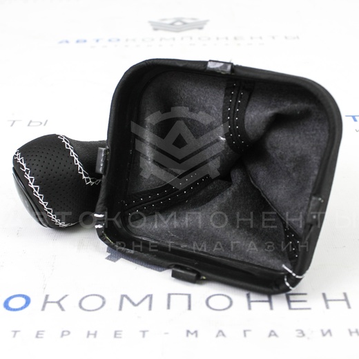 Ручка КПП (стиль Vesta, черный лак) в коже ВАЗ 2113, 2114, 2115