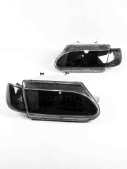 Фары "Black Line" (тонированные поворотники) с гладкими стеклами ВАЗ 2113, 2114, 2115