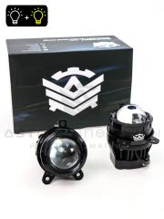 Противотуманные светодиодные фары (ПТФ) BI-LED (3000К+6000К) с линзами 50W (3 дюйма) Лада Приора, Шевроле Нива, Газель Next/Бизнес