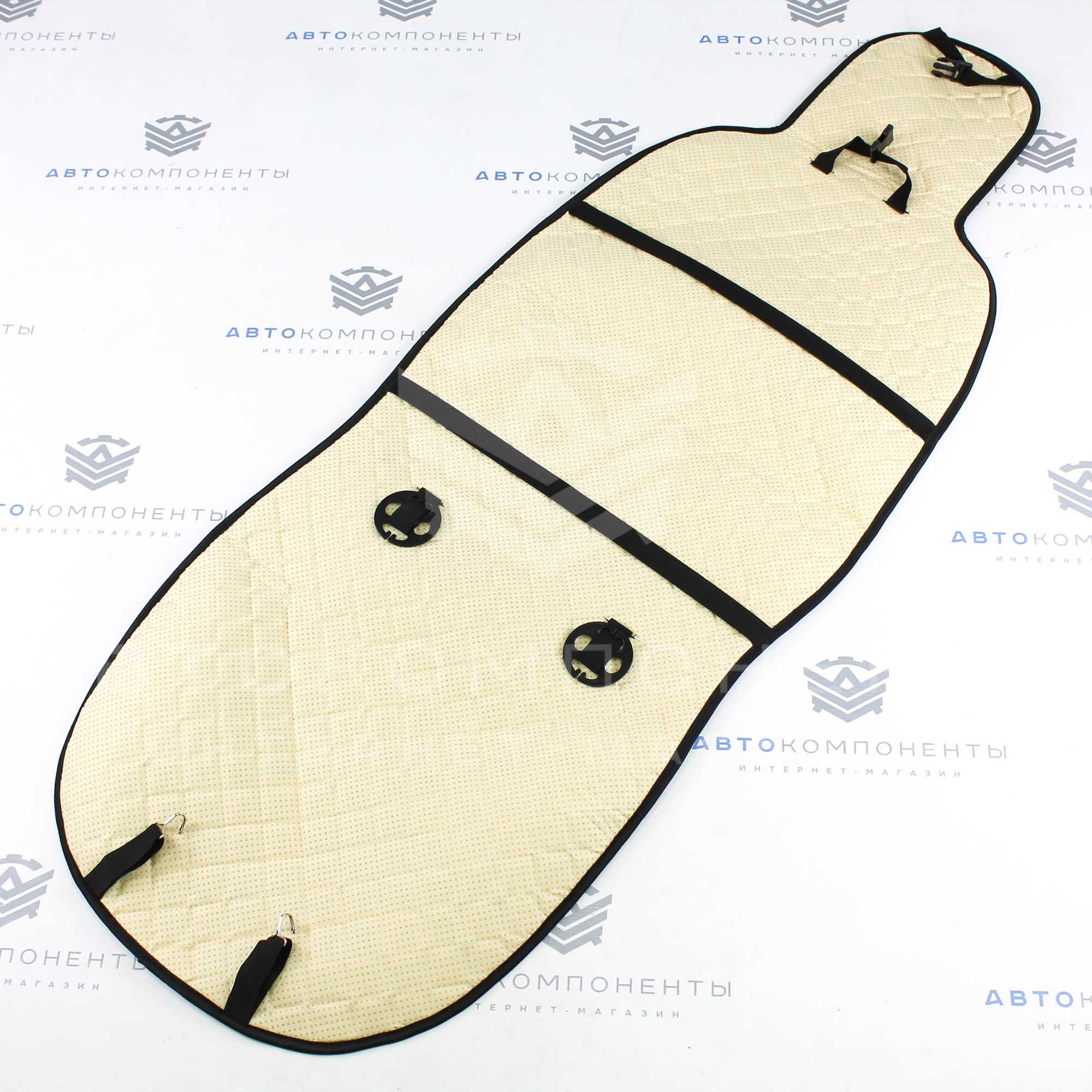 Универсальные накидки из велюра (широкие) без бортов на передние сиденья Ромб (черные)