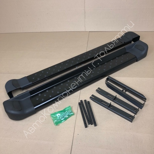 Пороги "БМВ стиль" Лада Нива 4Х4 3D (черные, без подсветки)